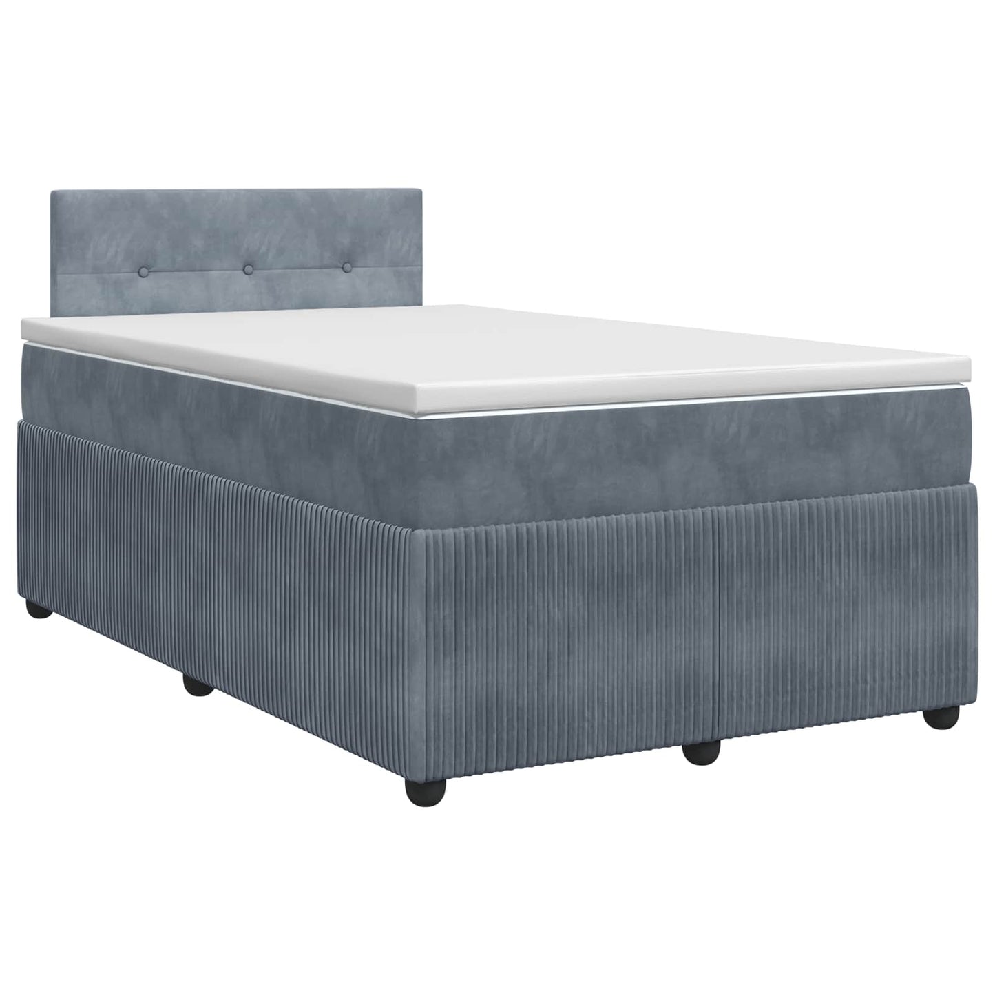 Boxspring ágy matraccal Sötétszürke 120 x 190 cm Bársony