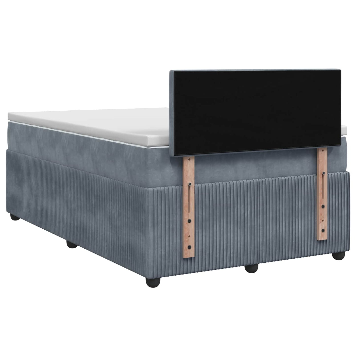 Boxspring ágy matraccal Sötétszürke 120 x 190 cm Bársony