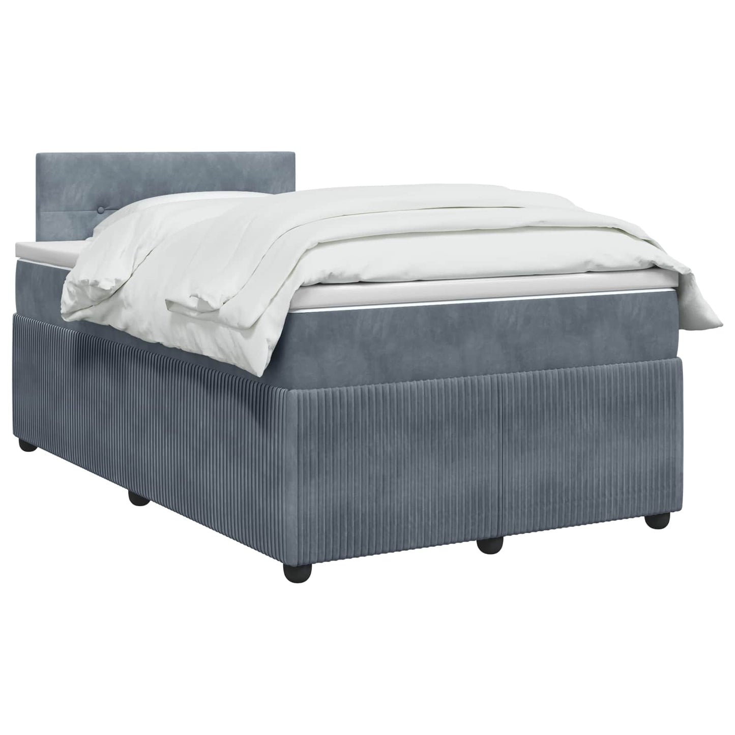 Boxspring ágy matraccal Sötétszürke 120 x 190 cm Bársony