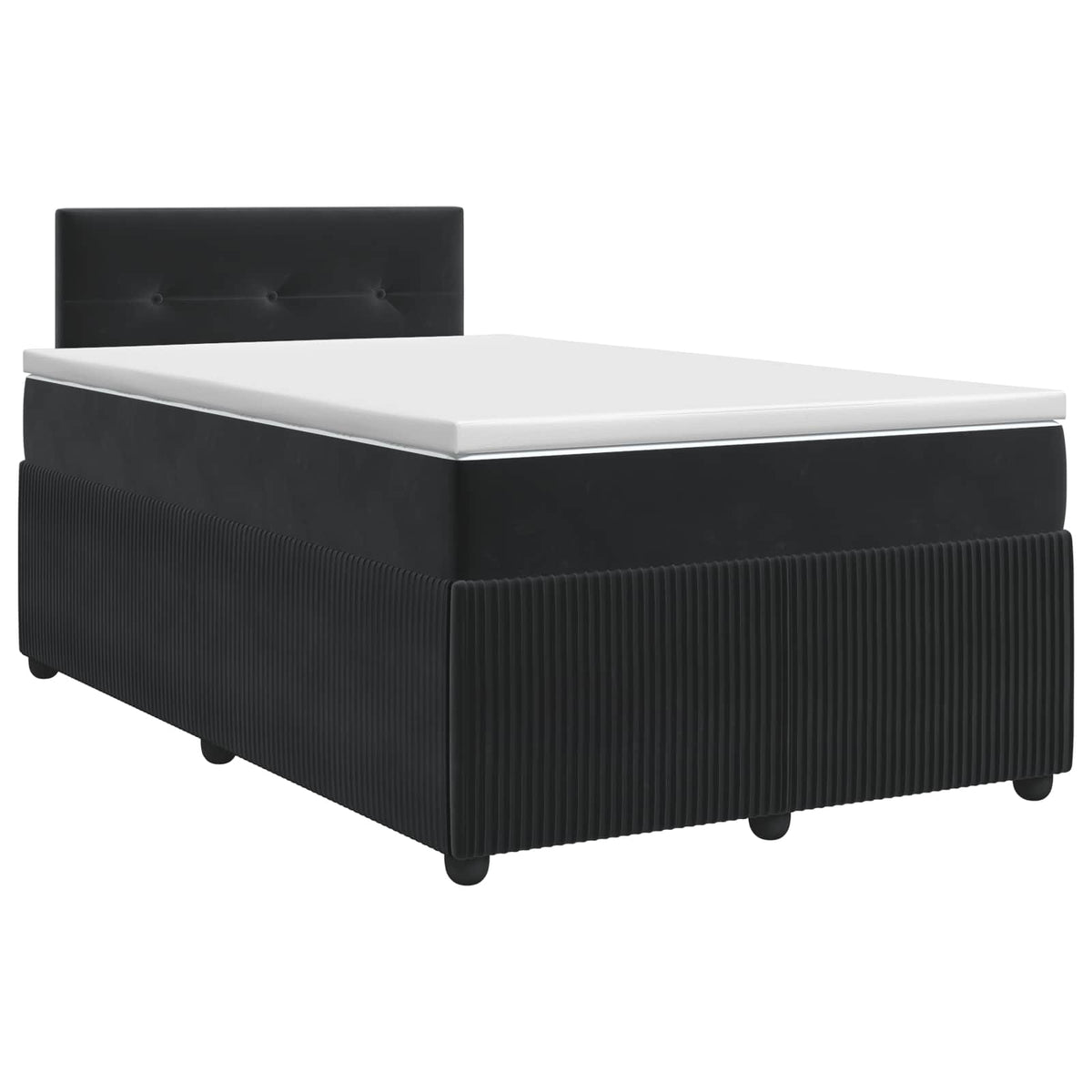 Boxspring ágy matraccal fejtámlával Fekete 120 x 190 cm Bársony