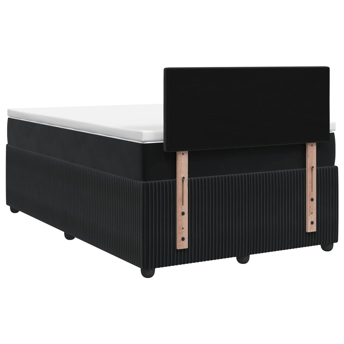 Boxspring ágy matraccal fejtámlával Fekete 120 x 190 cm Bársony