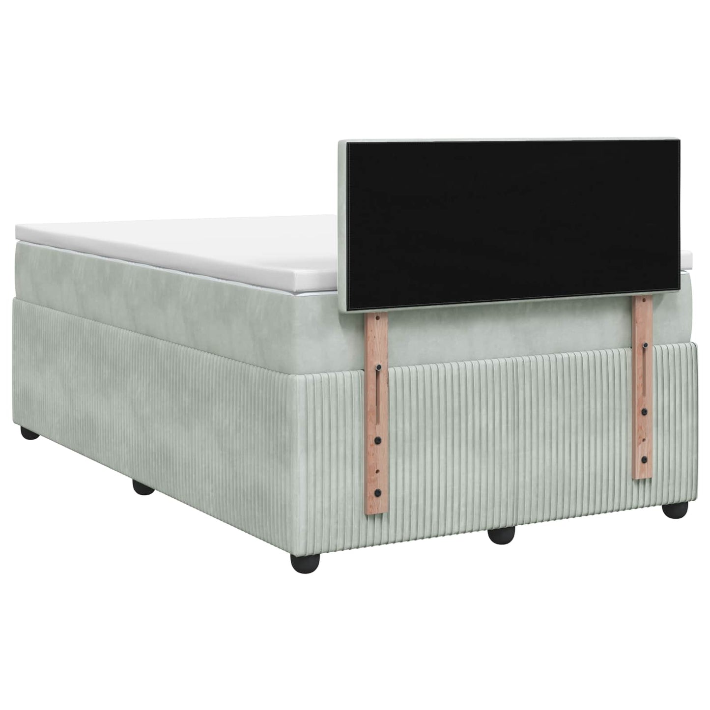 Boxspring ágy matraccal Világosszürke 120 x 190 cm Bársony