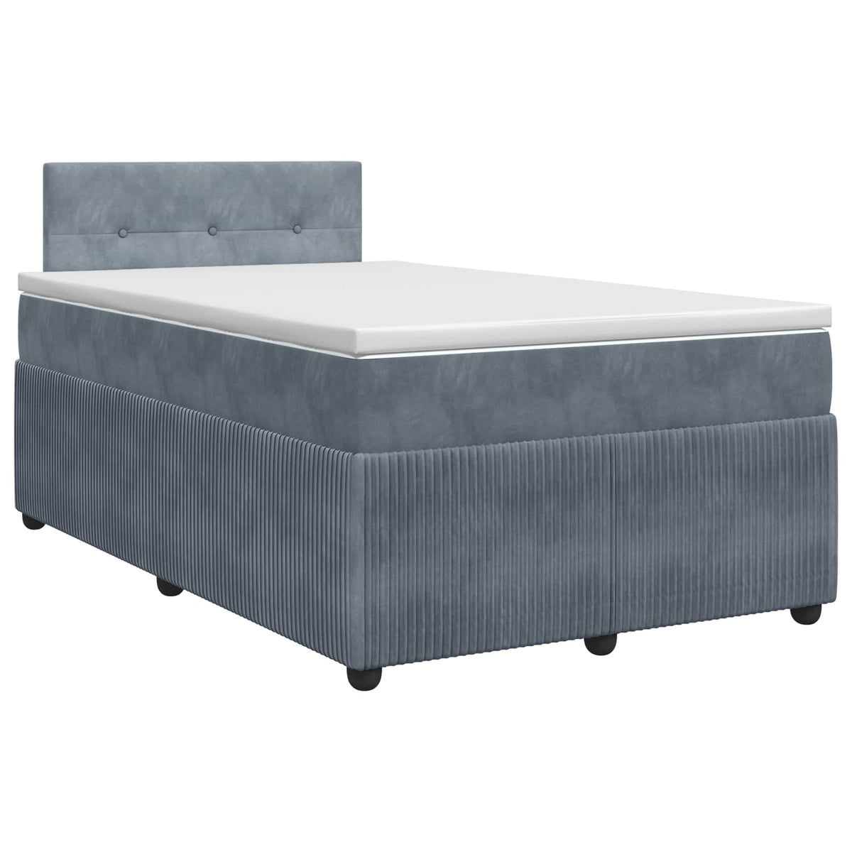 Boxspring ágy matraccal Sötétszürke 120 x 200 cm Bársony