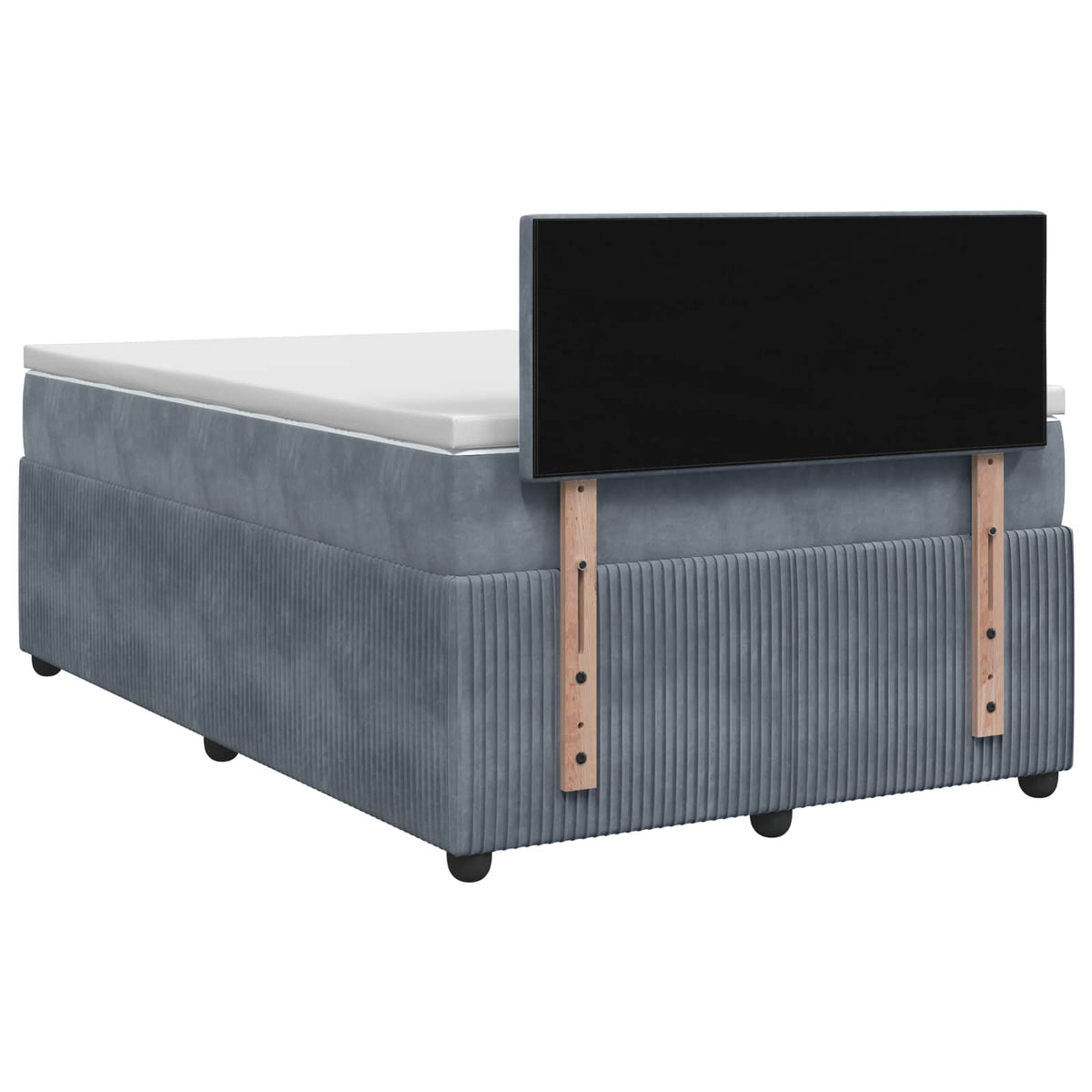 Boxspring ágy matraccal Sötétszürke 120 x 200 cm Bársony