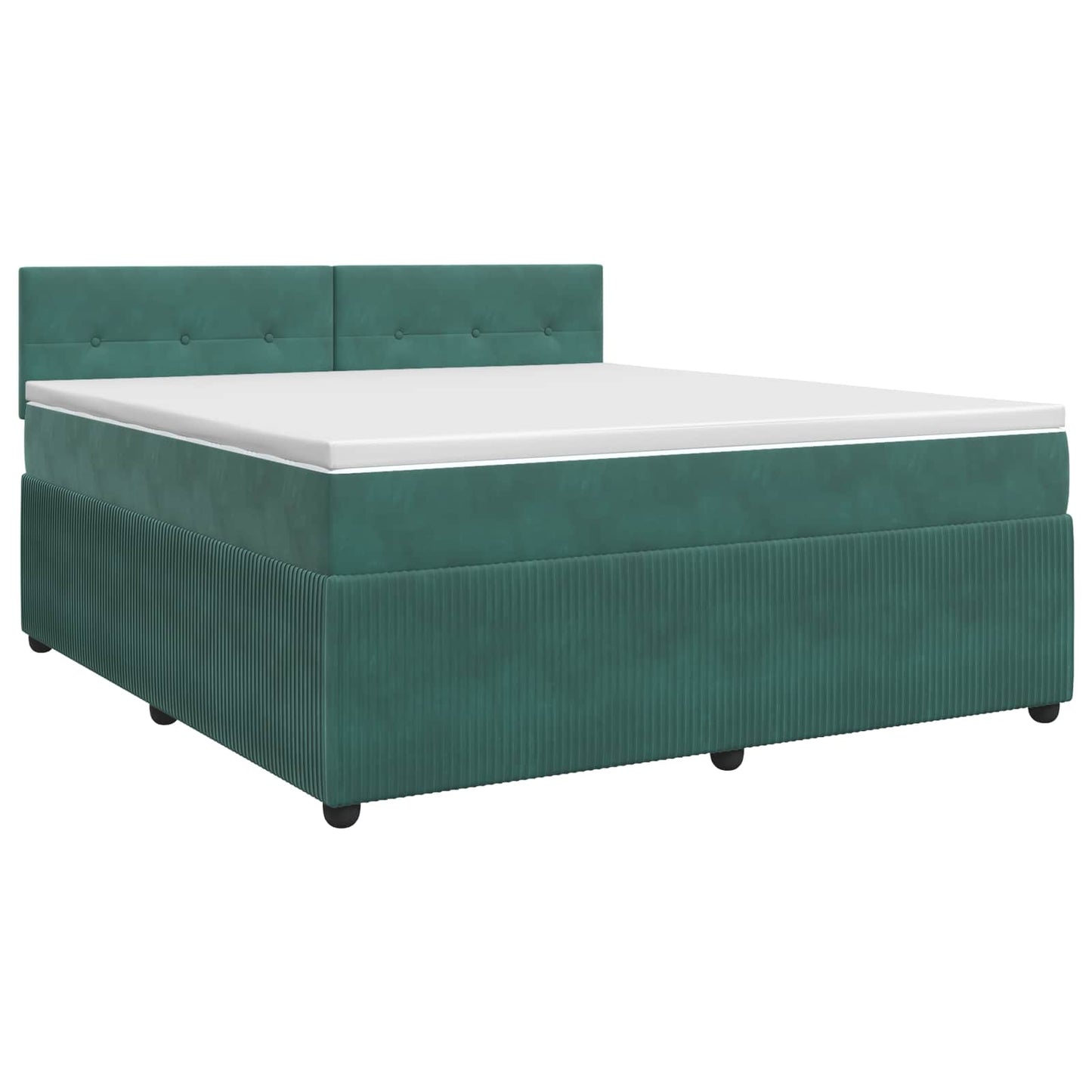 Boxspring ágy matraccal Sötétzöld 160 x 200 cm Bársony