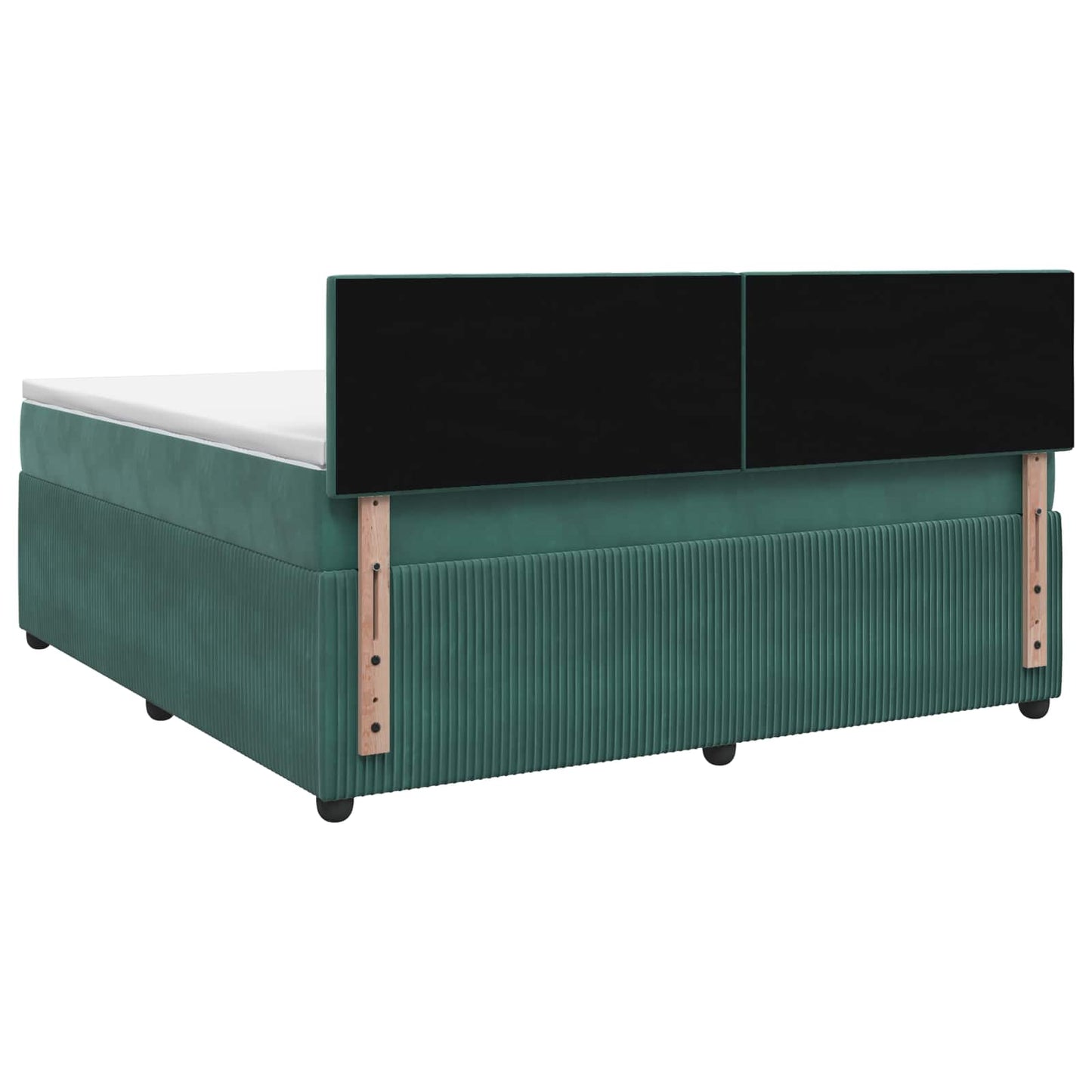 Boxspring ágy matraccal Sötétzöld 160 x 200 cm Bársony