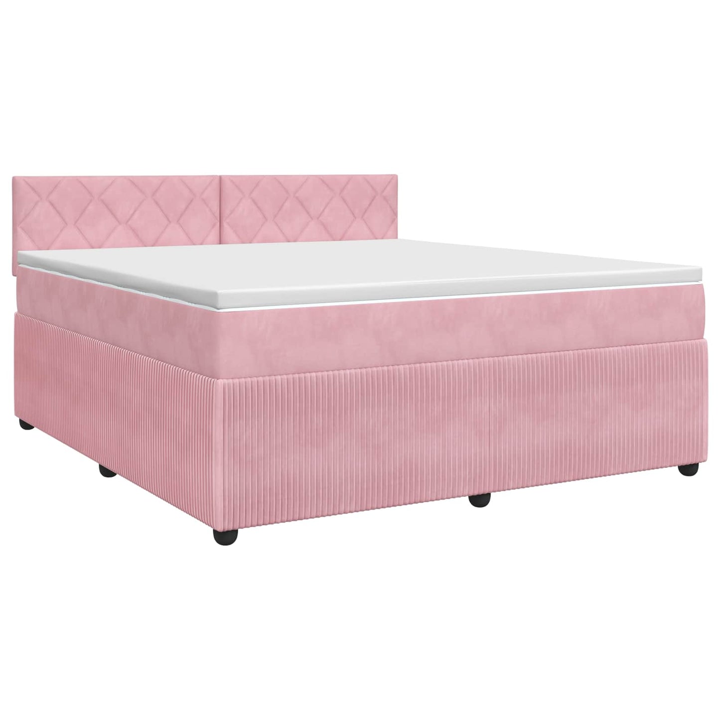 Boxspring ágy matraccal Rózsaszín 160 x 200 cm Bársony