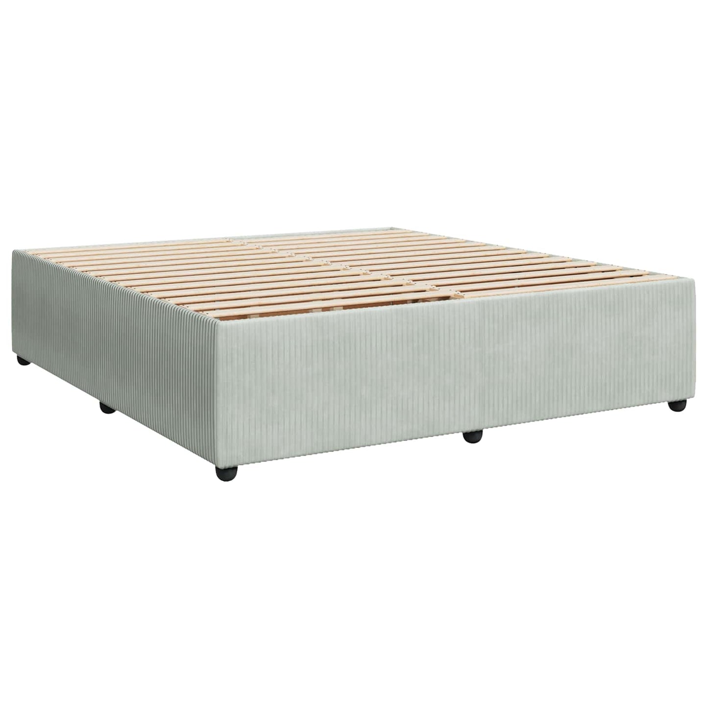 Boxspring ágy matraccal Világosszürke 180 x 200 cm Bársony