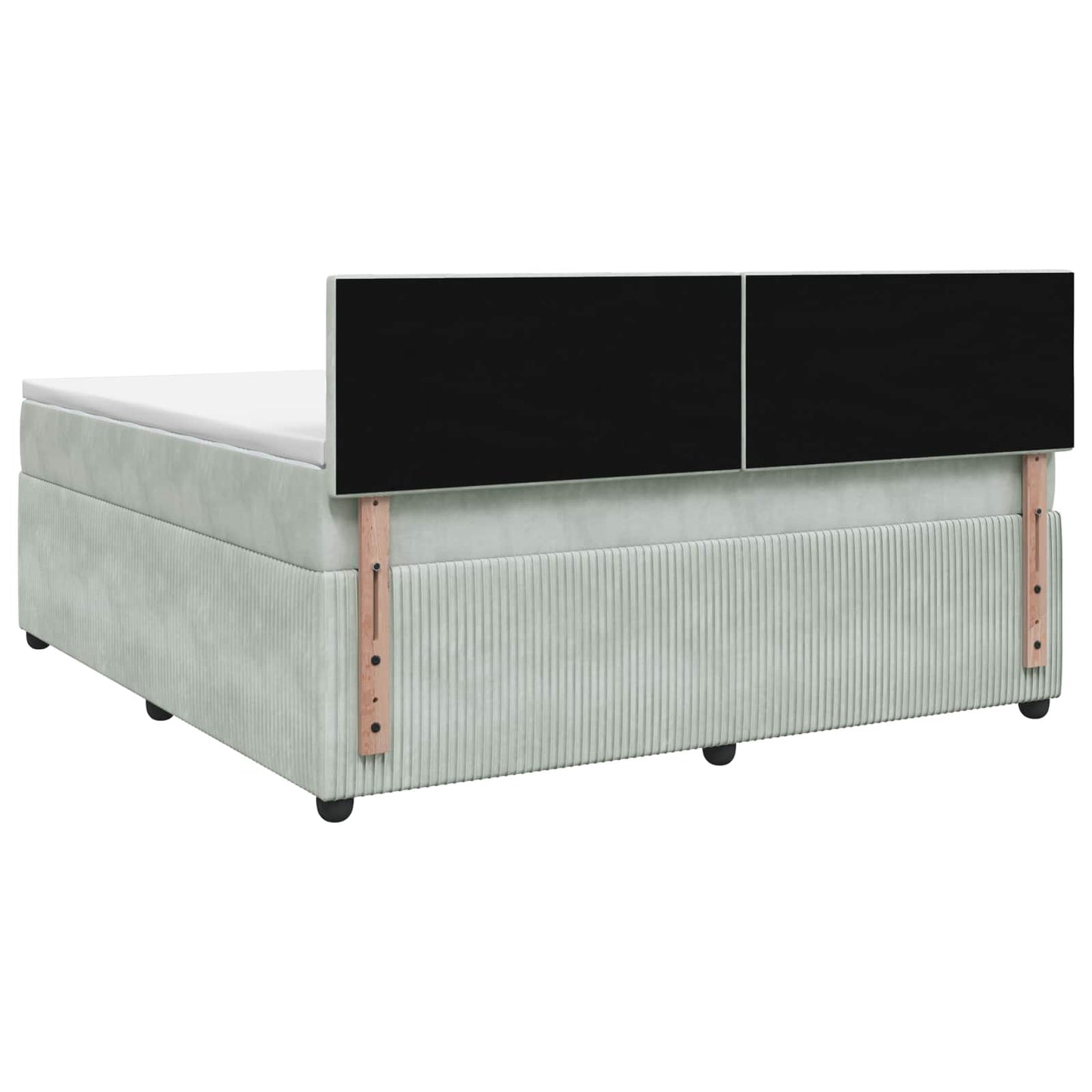Boxspring ágy matraccal Világosszürke 180 x 200 cm Bársony