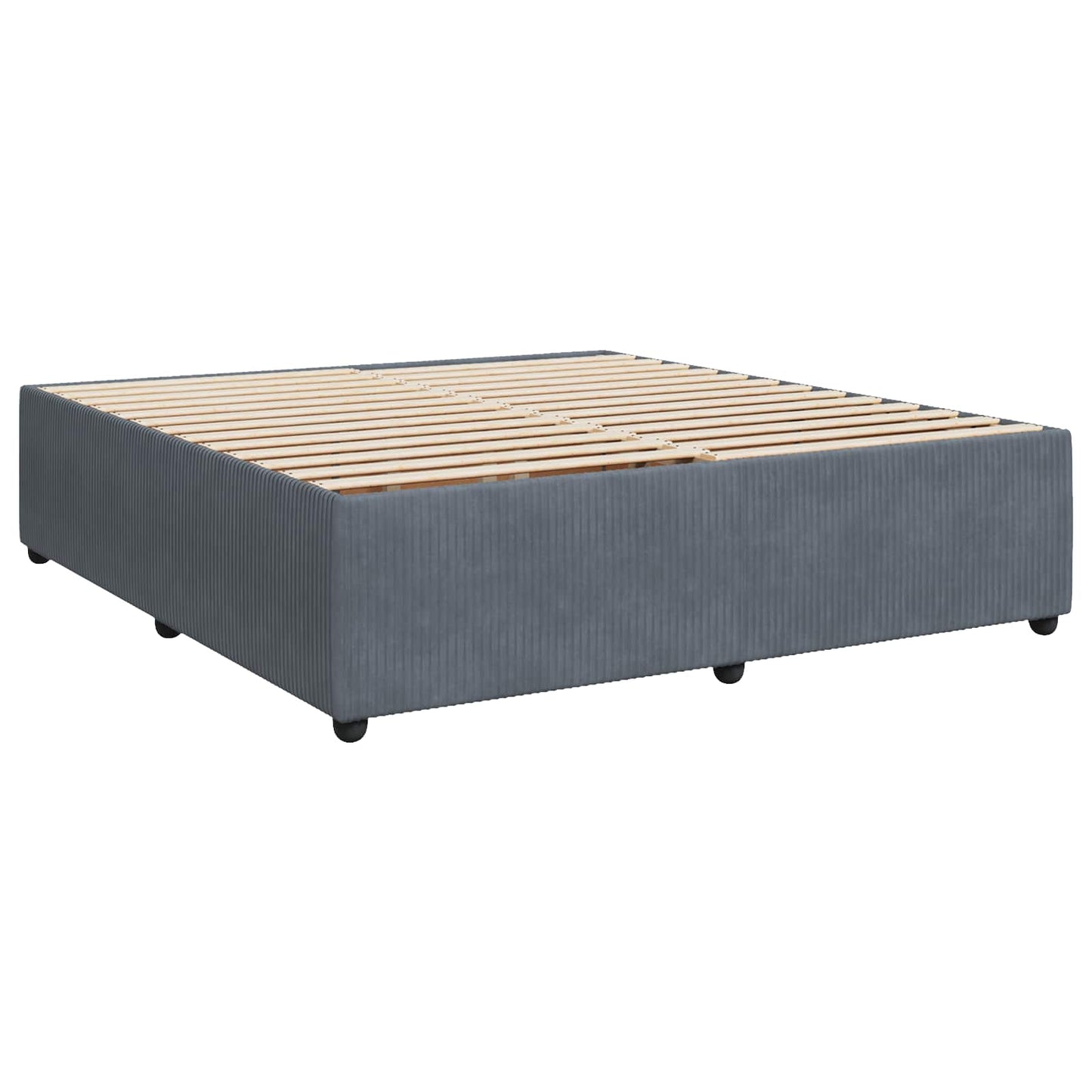 Boxspring ágy matraccal Sötétszürke 200 x 200 cm Bársony