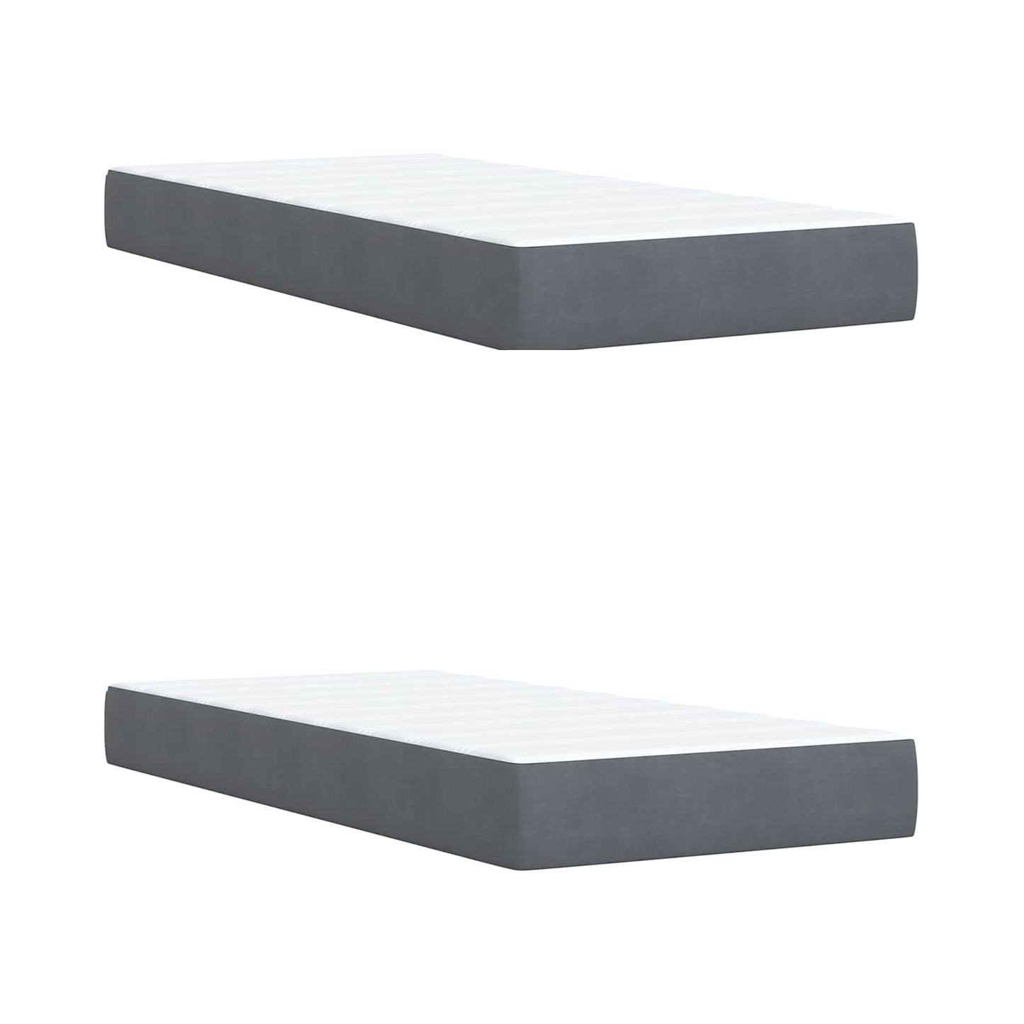 Boxspring ágy matraccal Sötétszürke 200 x 200 cm Bársony