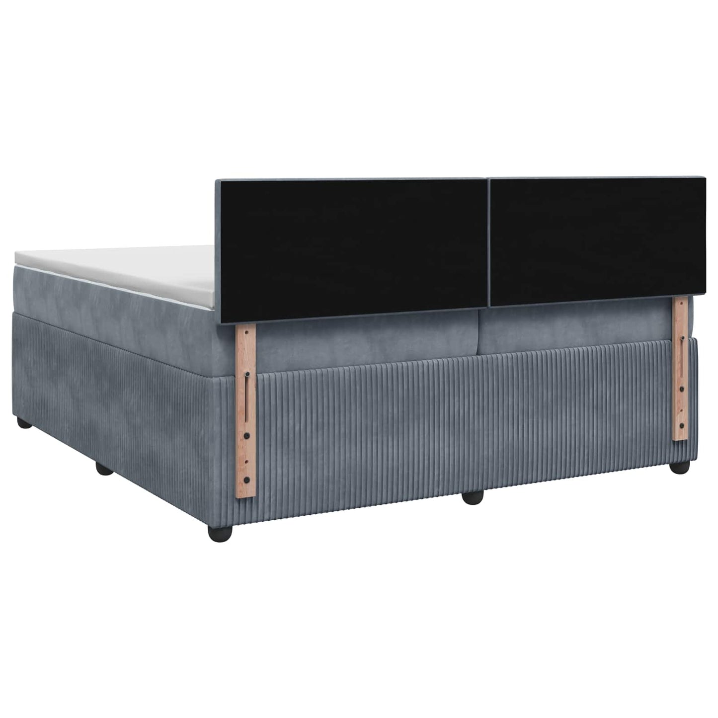 Boxspring ágy matraccal Sötétszürke 200 x 200 cm Bársony