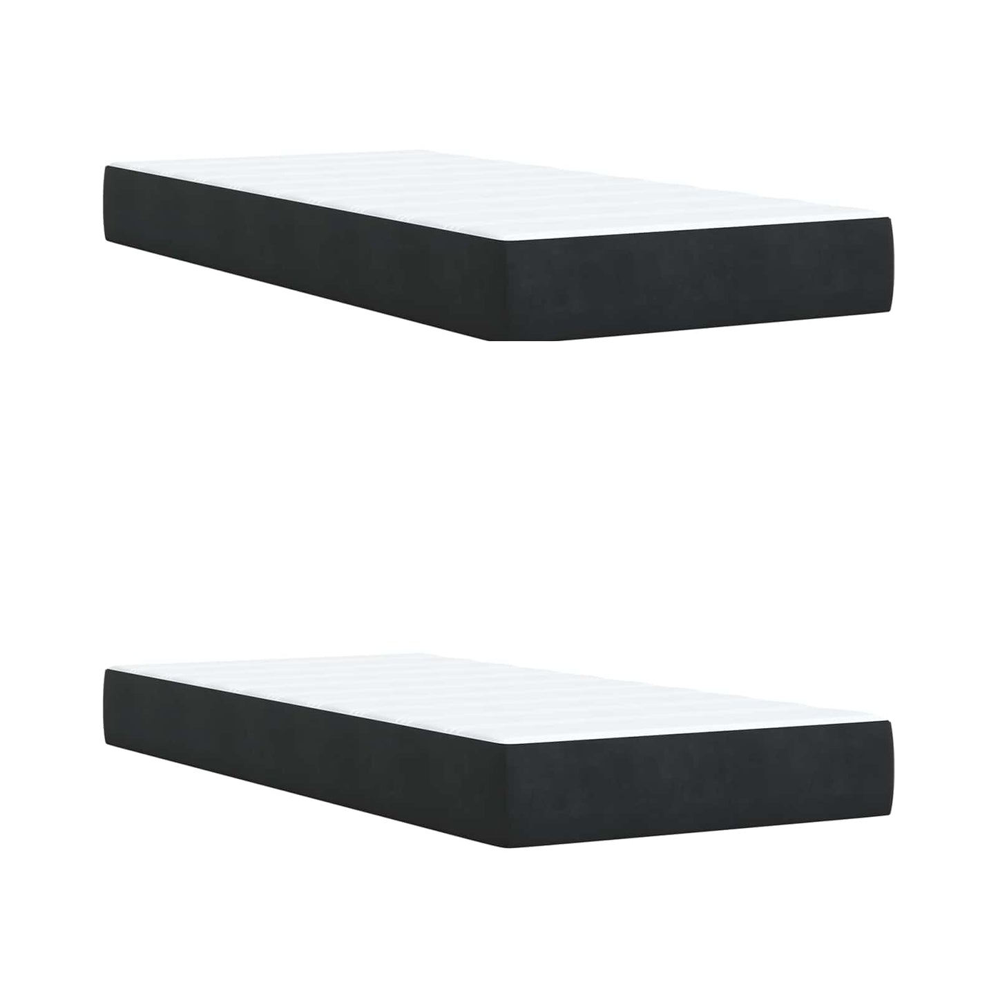 Boxspring ágy matraccal fejtámlával Fekete 200 x 200 cm Bársony