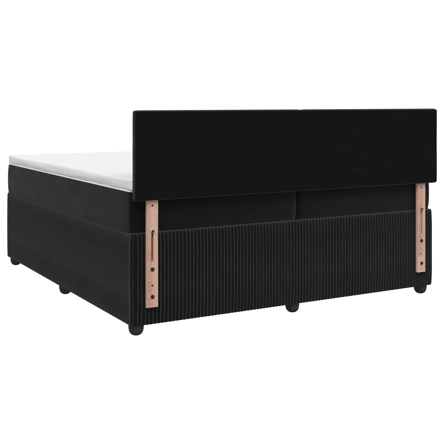 Boxspring ágy matraccal fejtámlával Fekete 200 x 200 cm Bársony