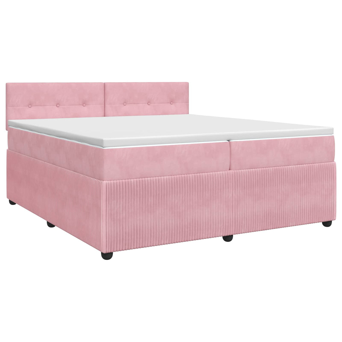 Boxspring ágy matraccal Rózsaszín 200 x 200 cm Bársony
