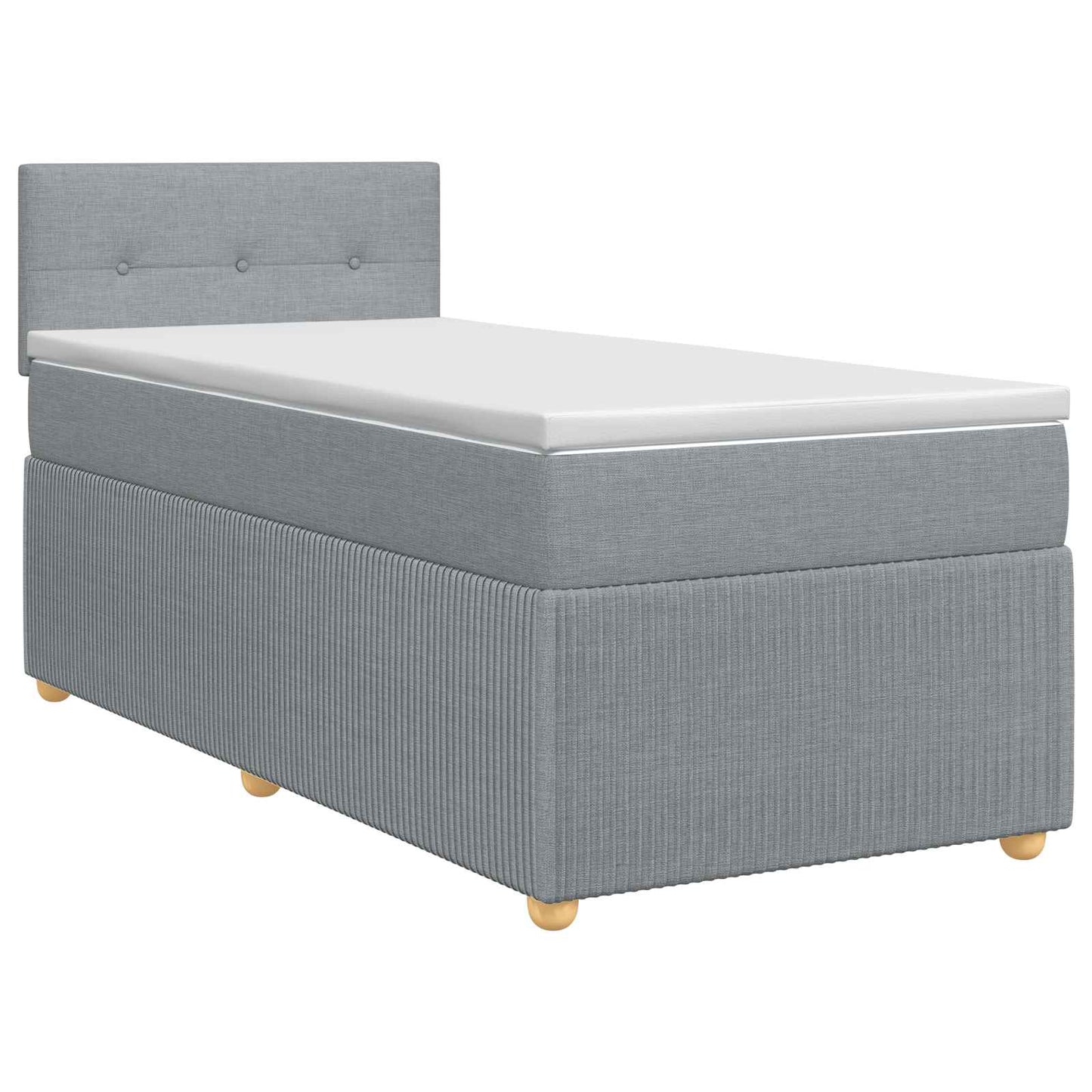 Boxspring ágy matraccal Világosszürke 90 x 190 cm Szövet