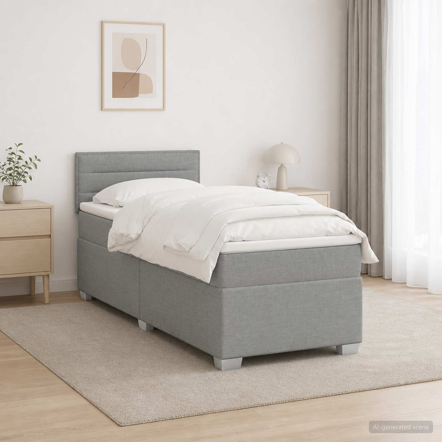 Boxspring ágy matraccal és LED-del Világosszürke 80 x 200 cm