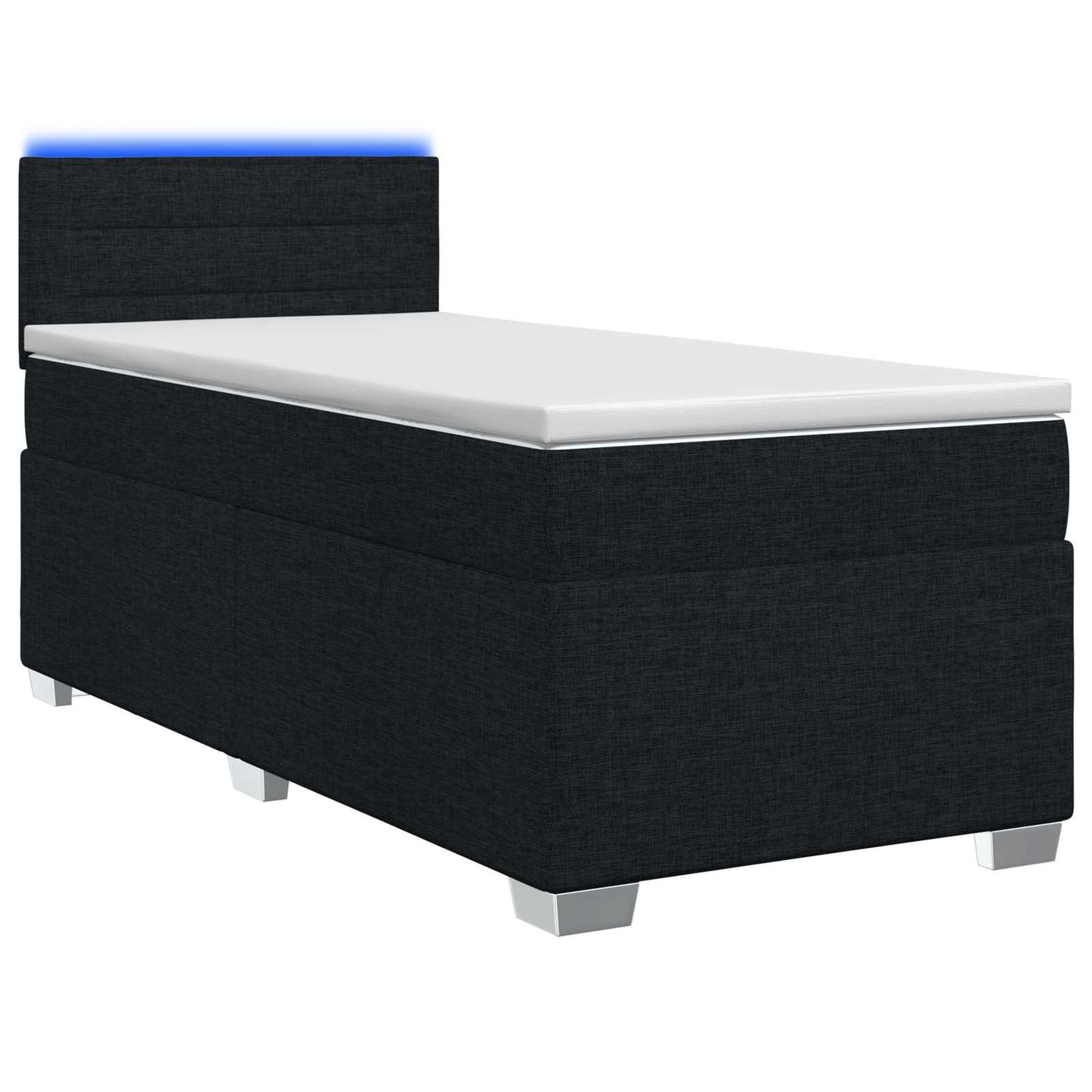 Boxspring ágy matraccal és LED-del Fekete 80 x 200 cm Szövet