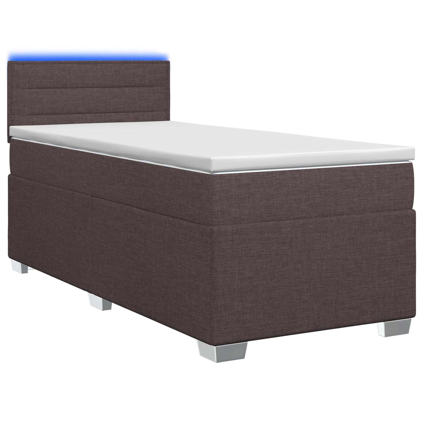 Boxspring ágy matraccal és LED-del Sötét Barna 80 x 200 cm