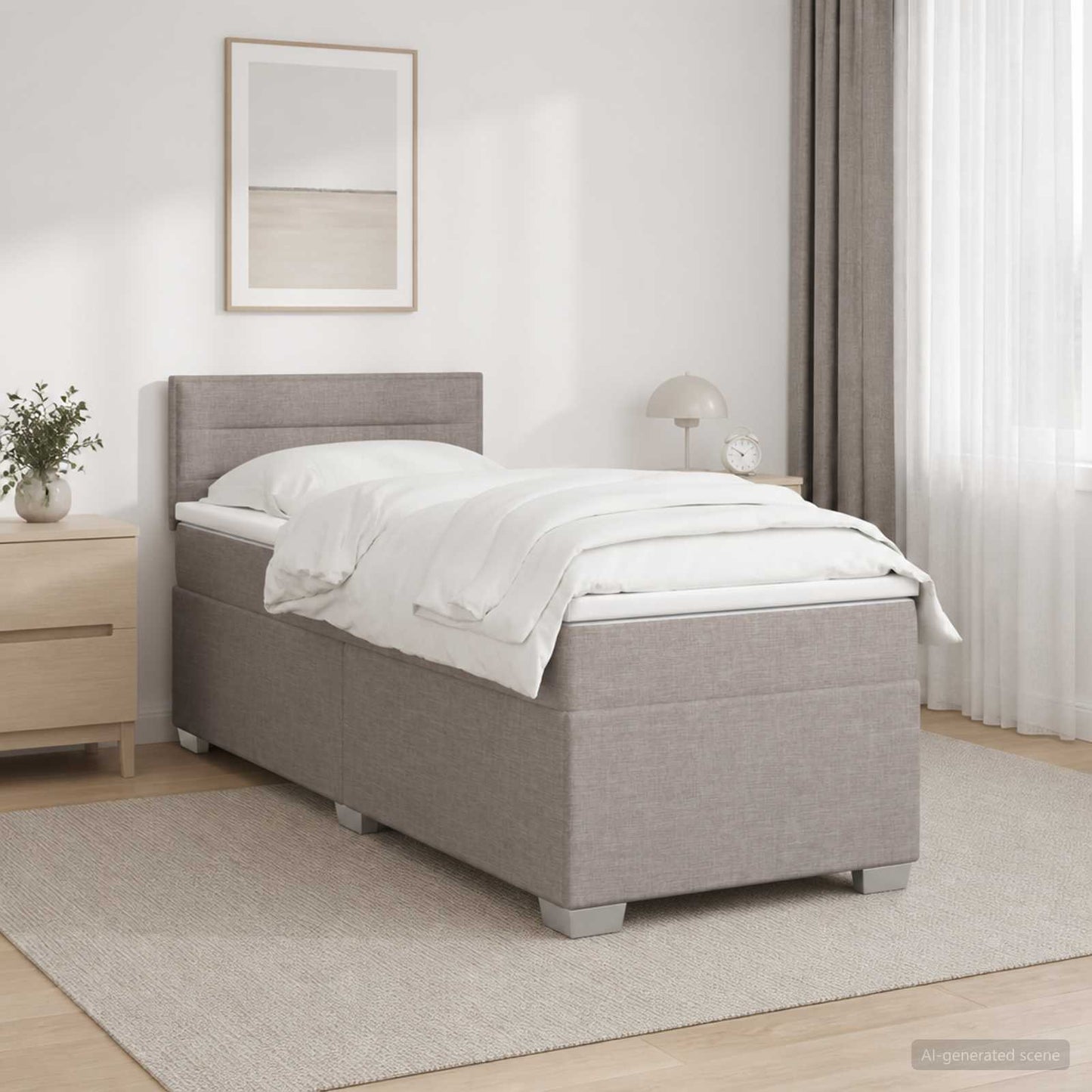 Boxspring ágy matraccal és LED-del Tópszínű 80 x 200 cm Szövet