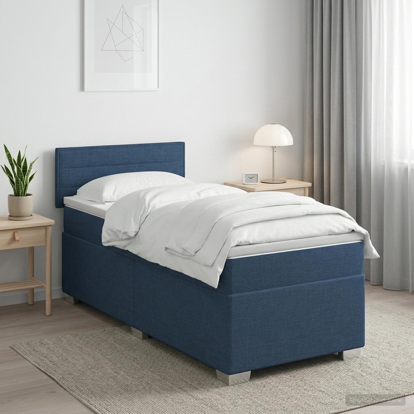 Boxspring ágy matraccal és LED-del Krémszínű 100 x 200 cm