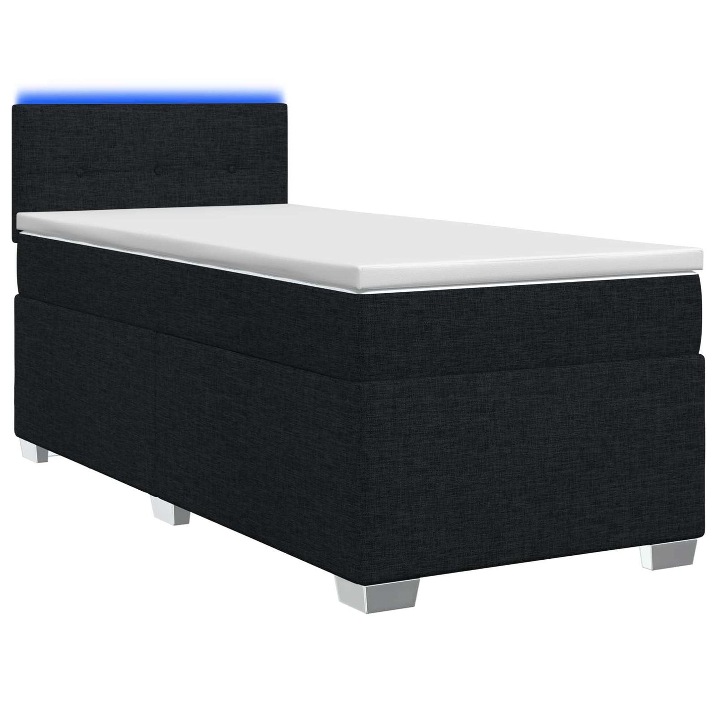 Boxspring ágy matraccal és LED-del Fekete 80 x 200 cm Szövet