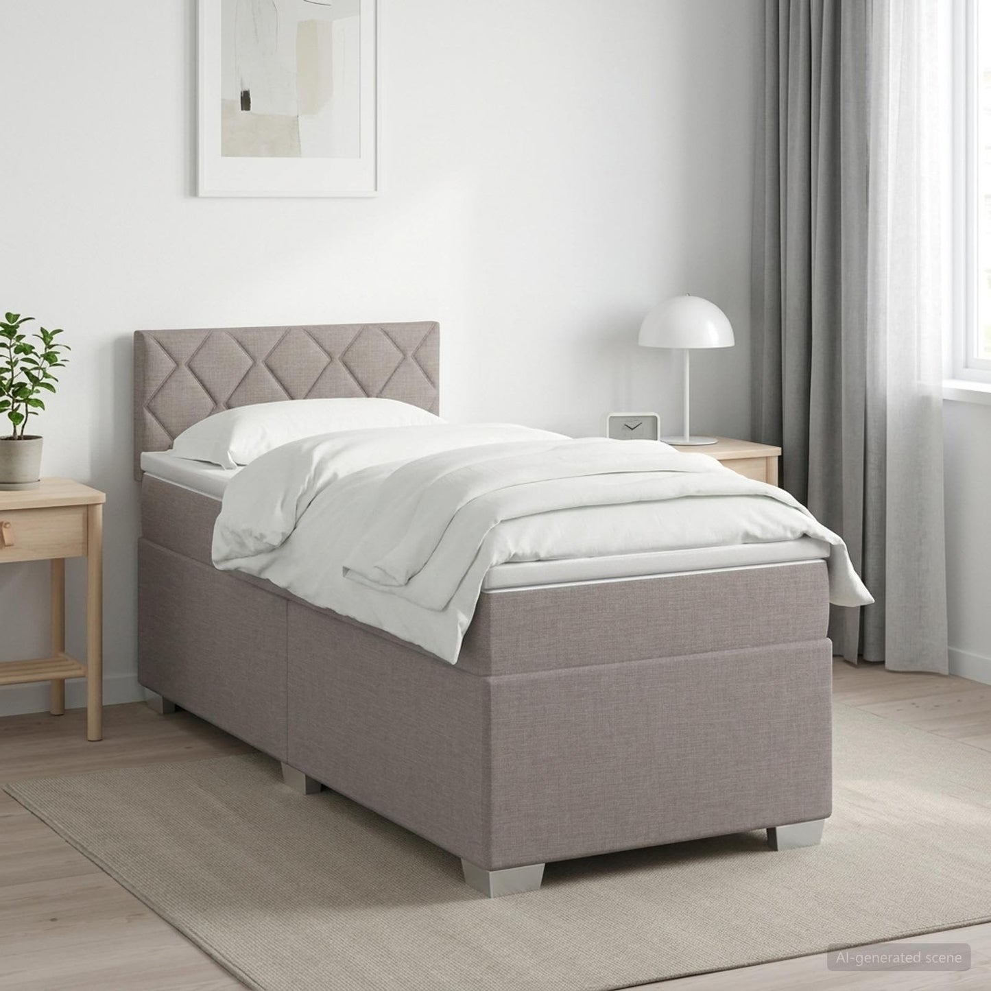 Boxspring ágy matraccal és LED-del Tópszínű 80 x 200 cm Szövet