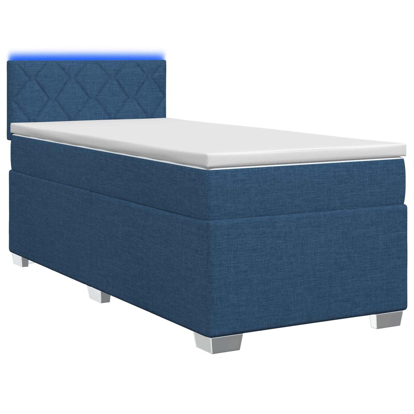 Boxspring ágy matraccal és LED-del Kék 80 x 200 cm Szövet