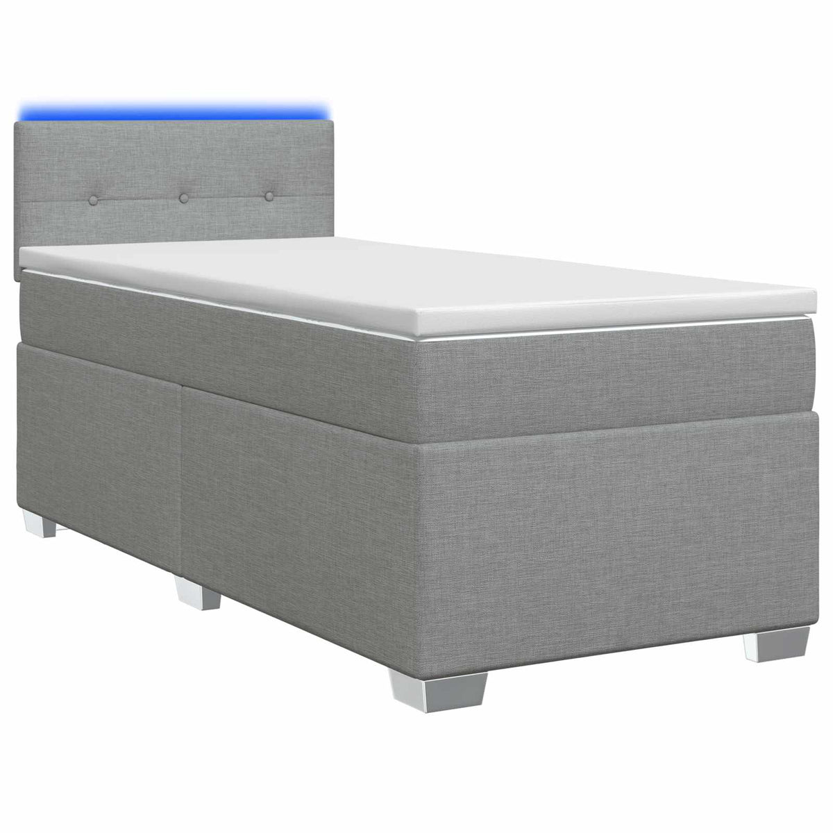 Boxspring ágy matraccal és LED-del Világosszürke 90 x 190 cm