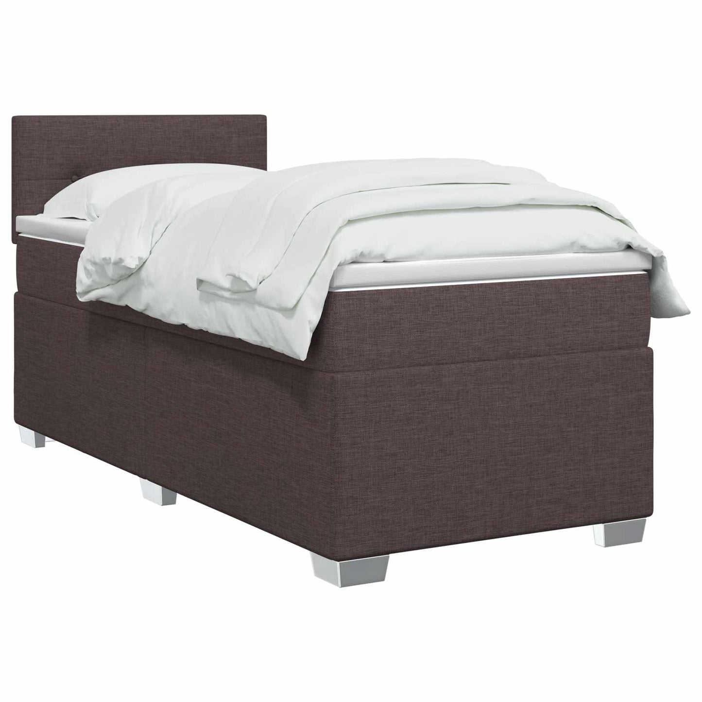 Boxspring ágy matraccal és LED-del Sötét Barna 90 x 190 cm