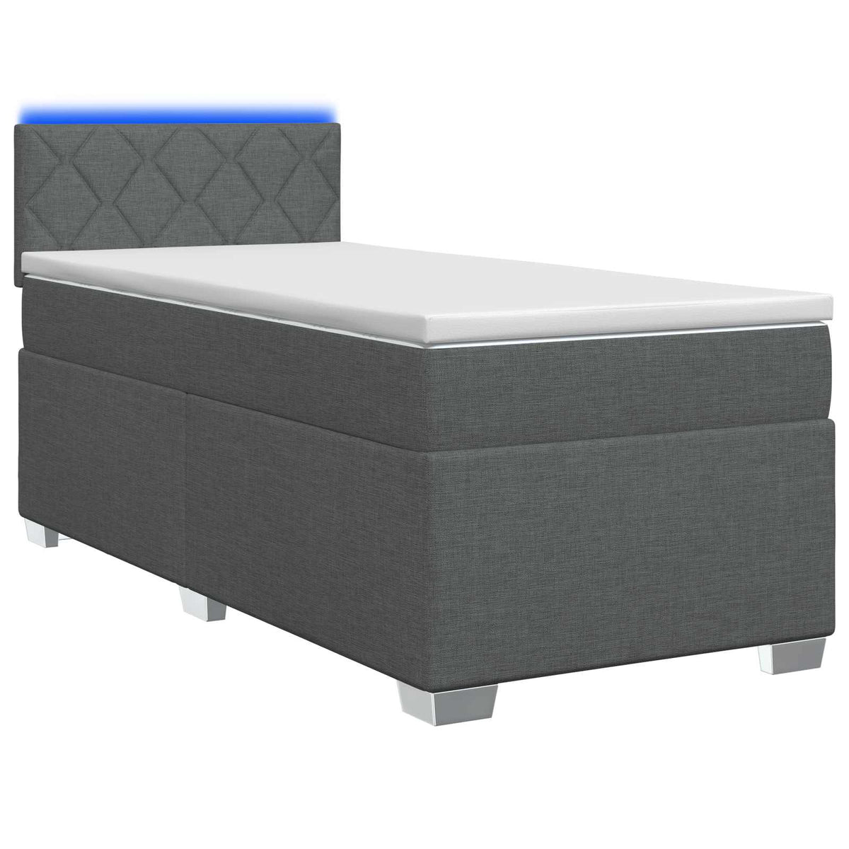 Boxspring ágy matraccal és LED-del Sötétszürke 90 x 190 cm
