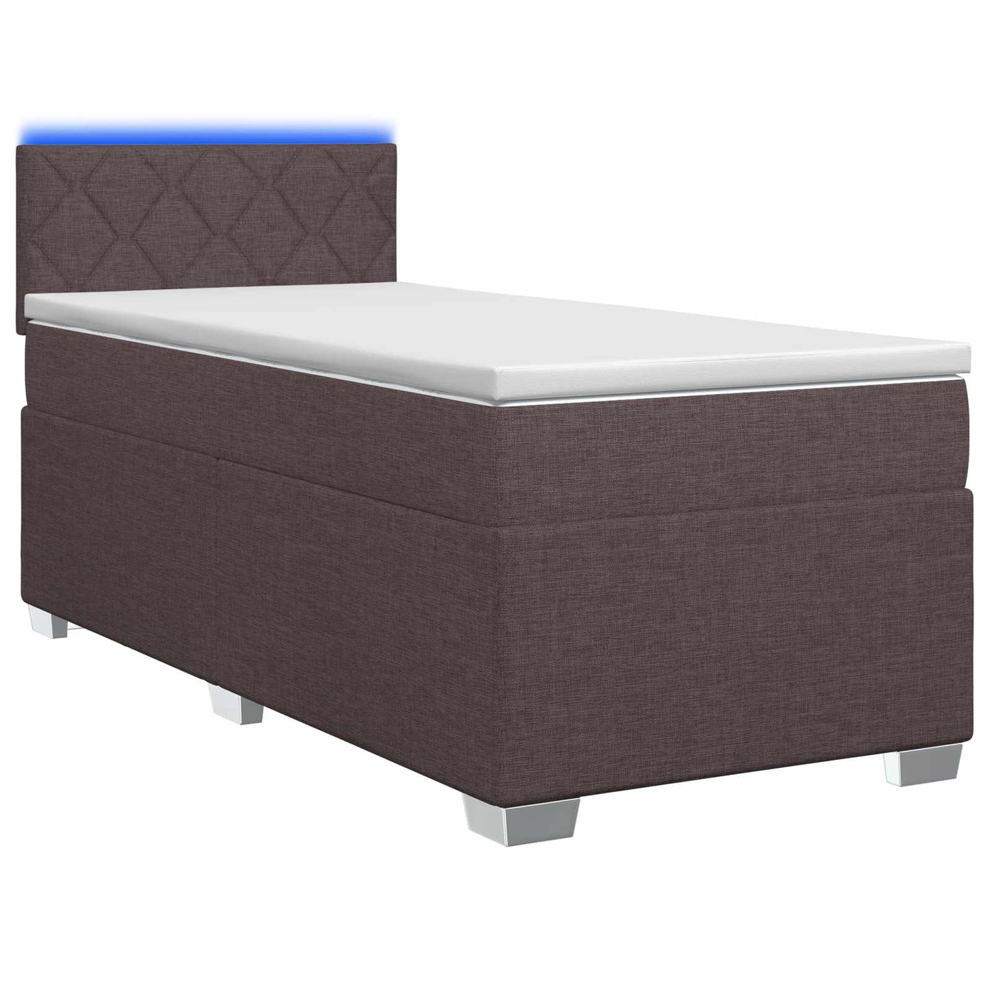 Boxspring ágy matraccal és LED-del Sötét Barna 90 x 190 cm
