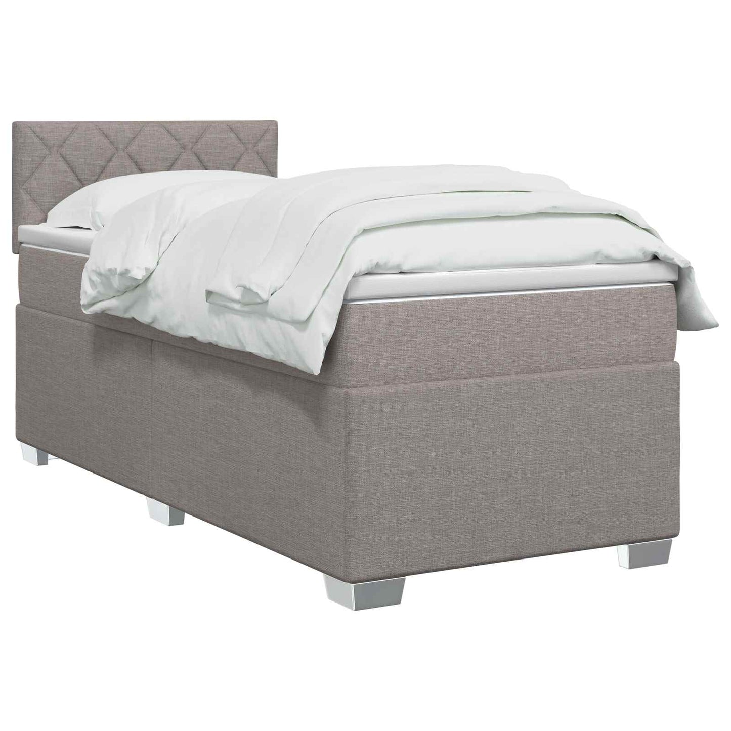 Boxspring ágy matraccal és LED-del Tópszínű 90 x 190 cm Szövet