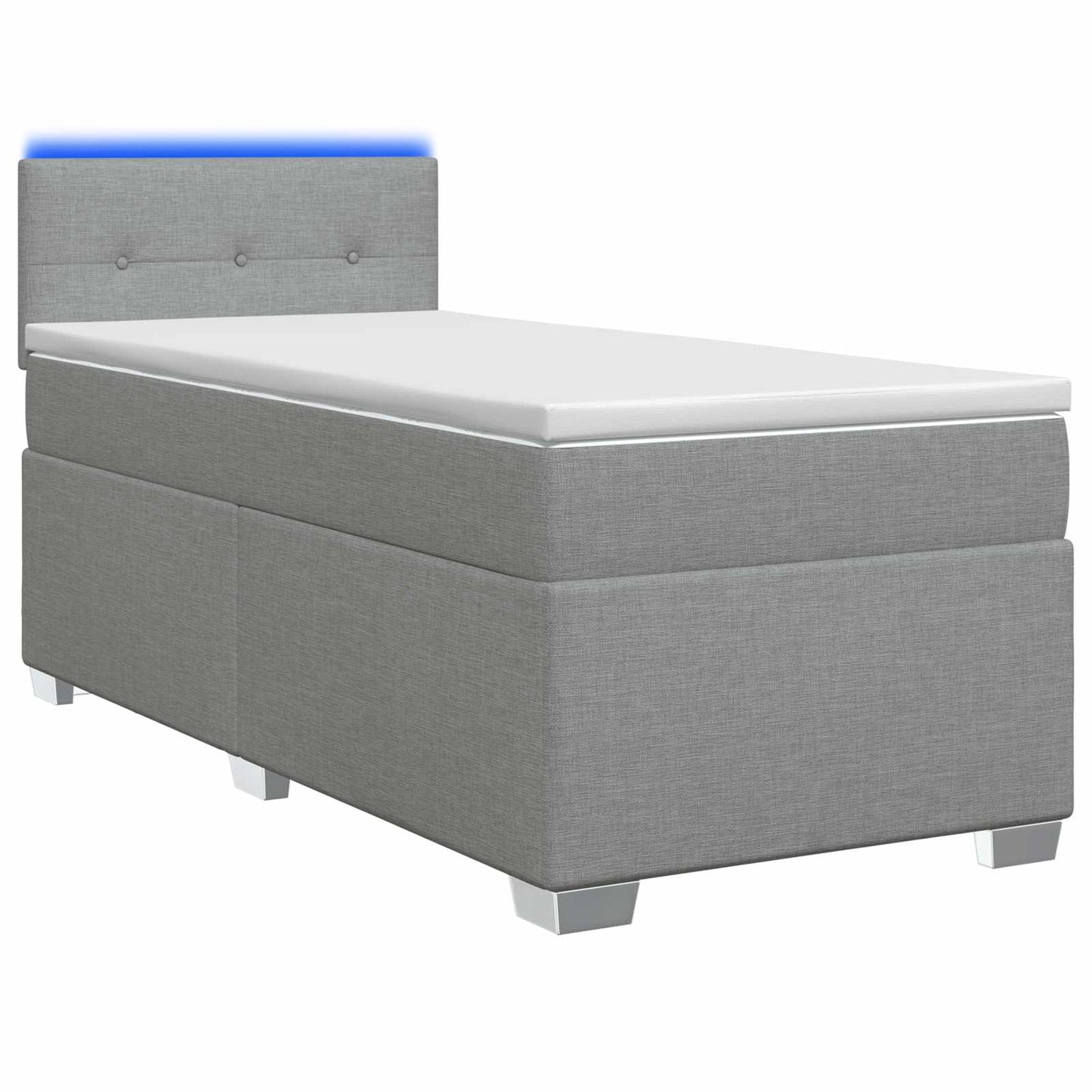 Boxspring ágy matraccal és LED-del Világosszürke 90 x 200 cm