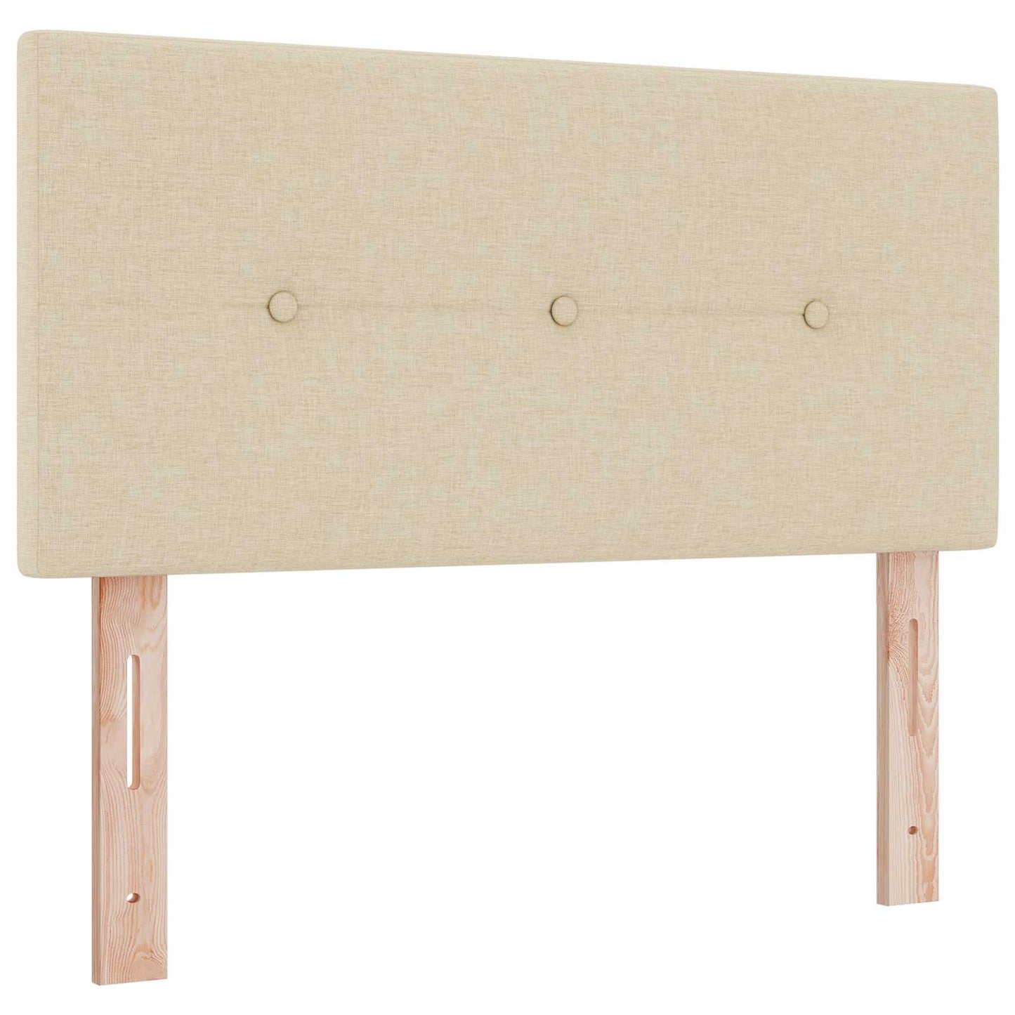 Boxspring ágy matraccal és LED-del Krémszínű 90 x 200 cm Szövet