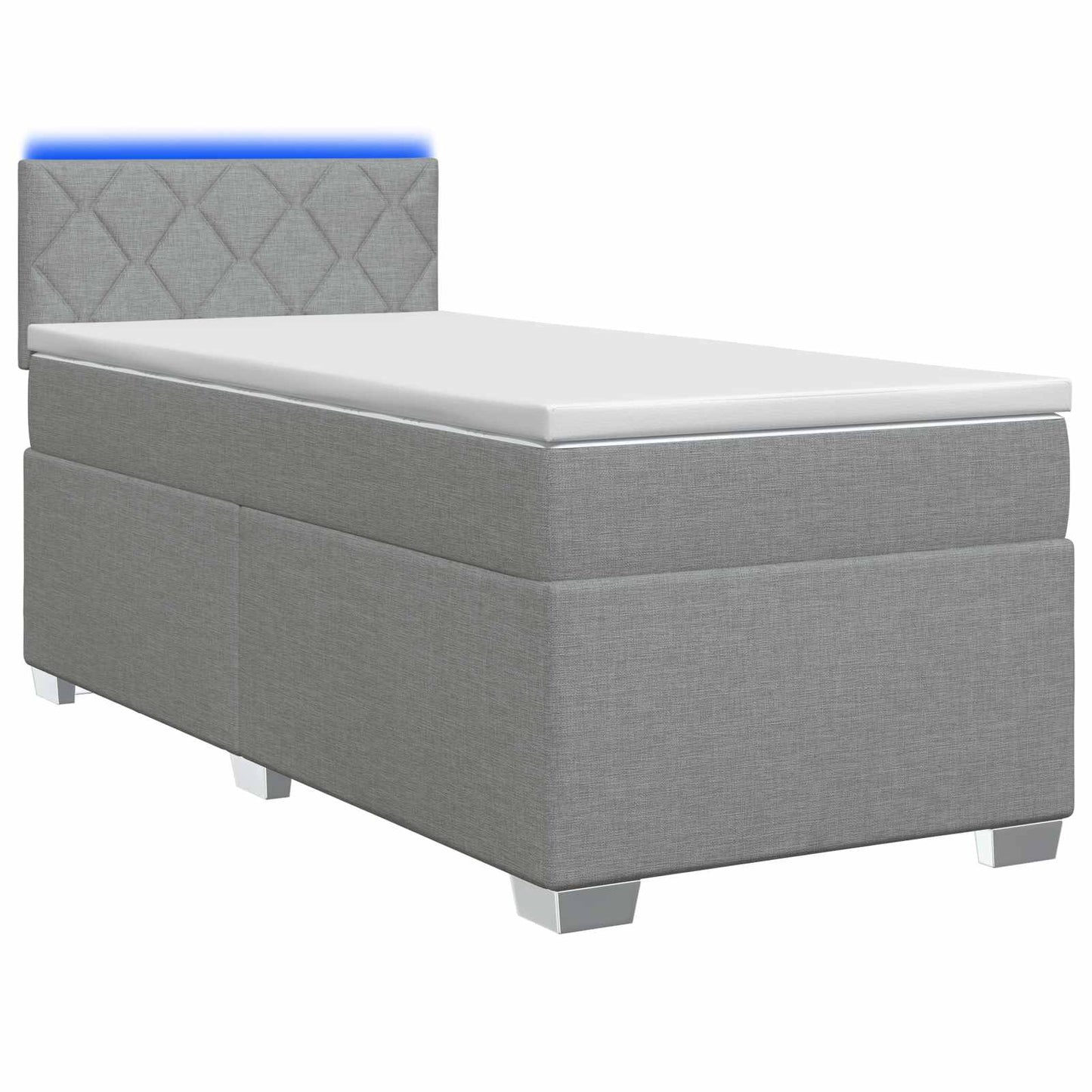 Boxspring ágy matraccal és LED-del Világosszürke 90 x 200 cm