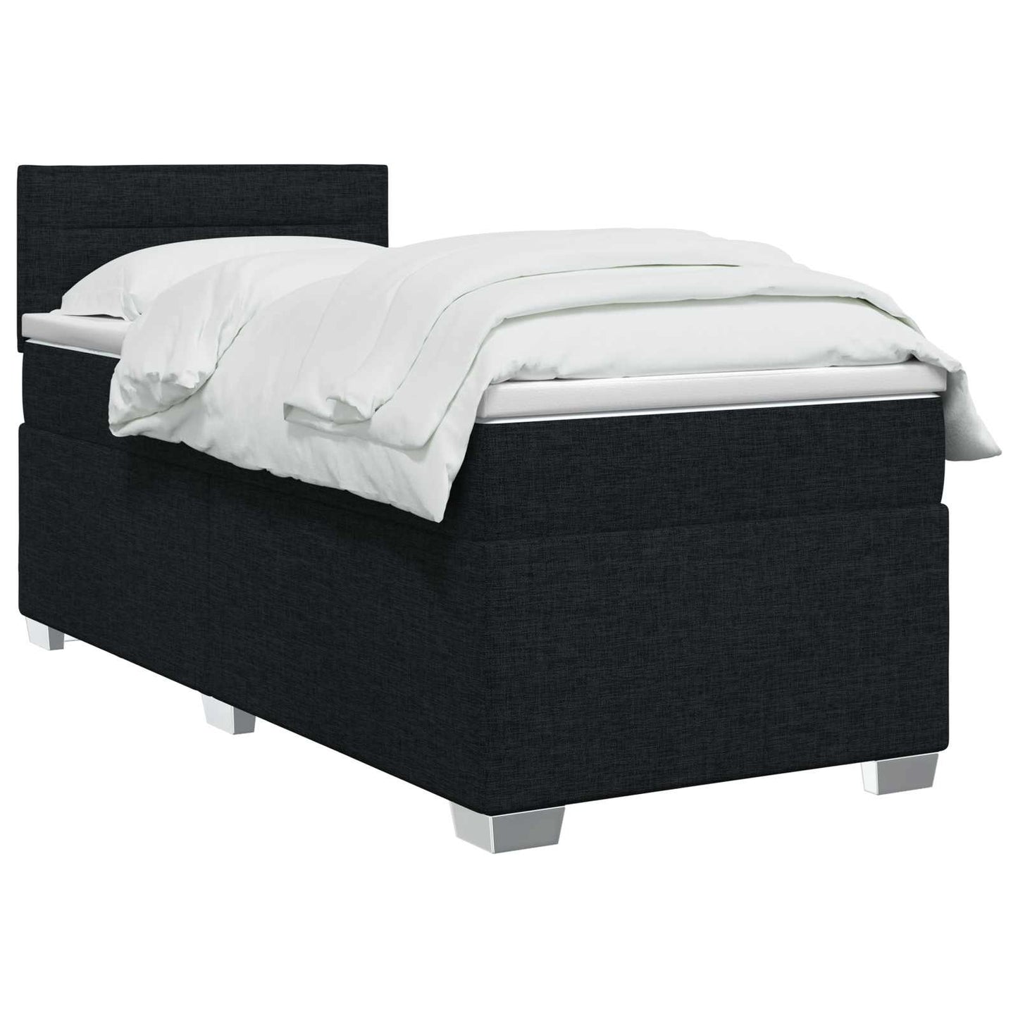 Boxspring ágy matraccal és LED-del Fekete 100 x 200 cm Szövet