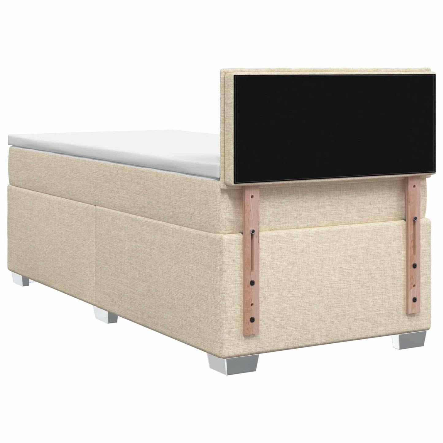 Boxspring ágy matraccal és LED-del Krémszínű 100 x 200 cm