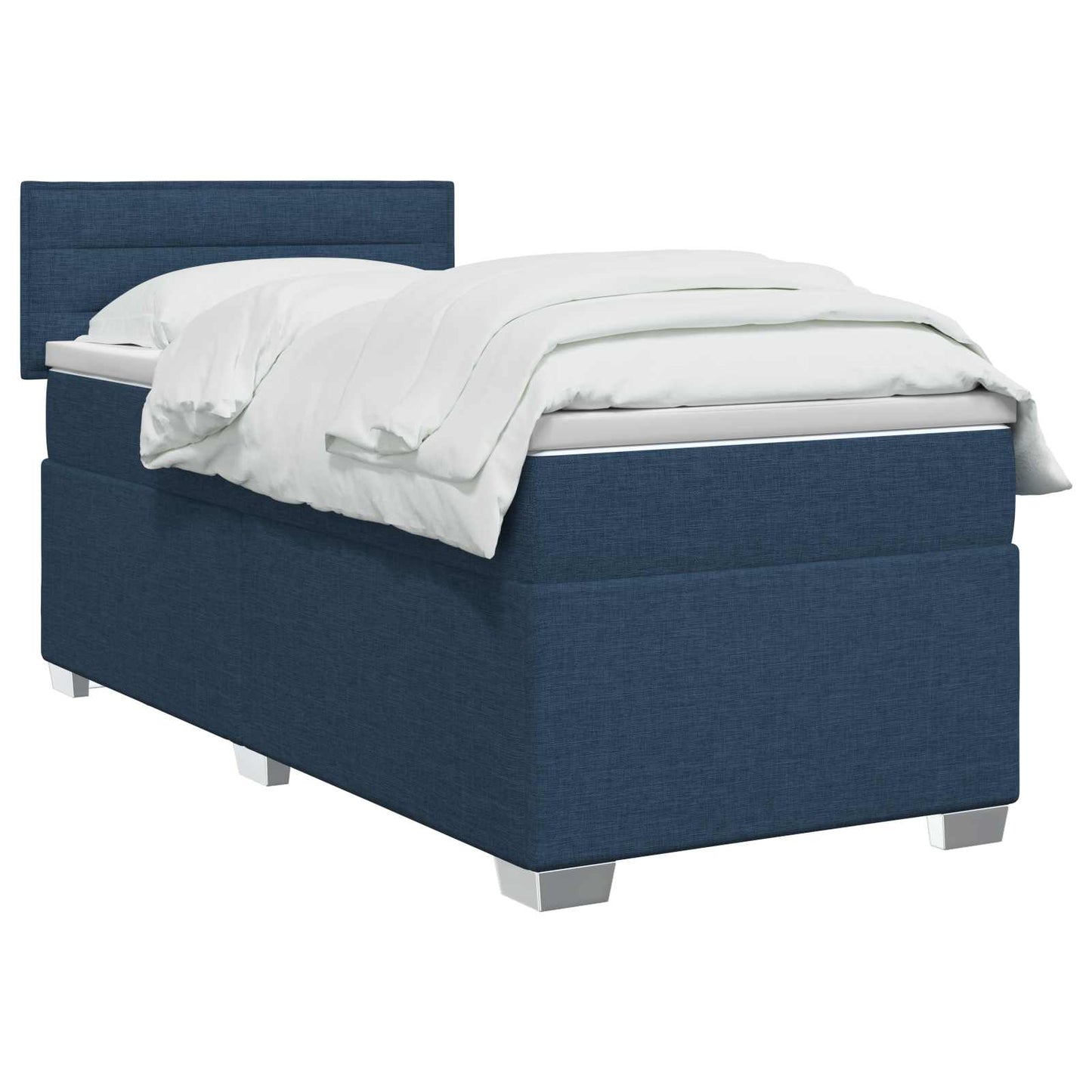 Boxspring ágy matraccal és LED-del Kék 100 x 200 cm Szövet