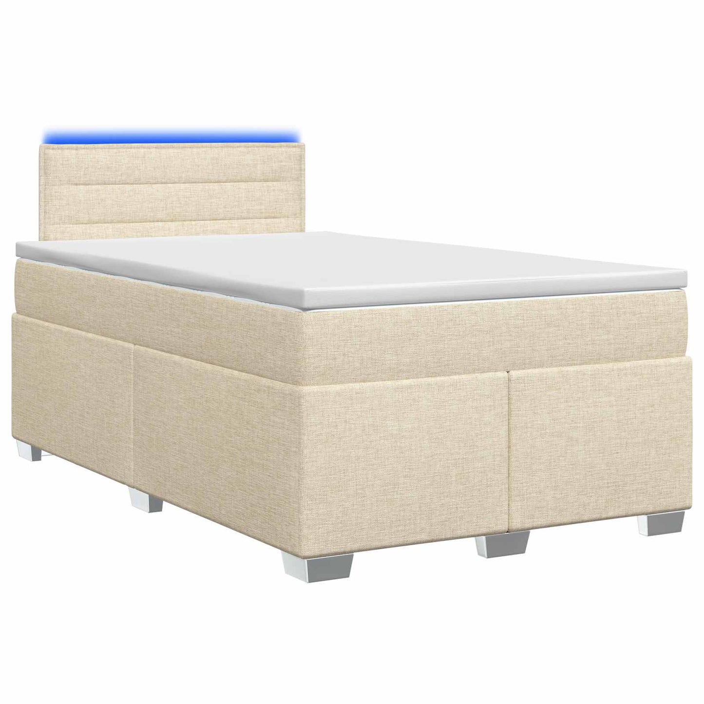 Boxspring ágy matraccal és LED-del Krémszínű 120 x 190 cm