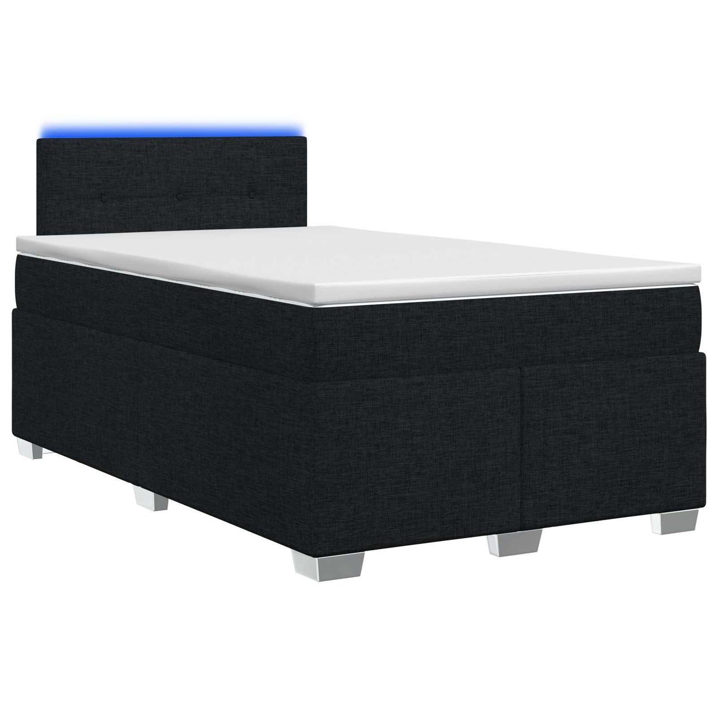 Boxspring ágy matraccal és LED-del Fekete 120 x 190 cm Szövet