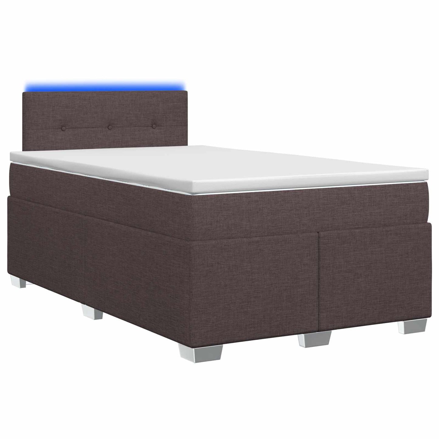 Boxspring ágy matraccal és LED-del Sötét Barna 120 x 190 cm