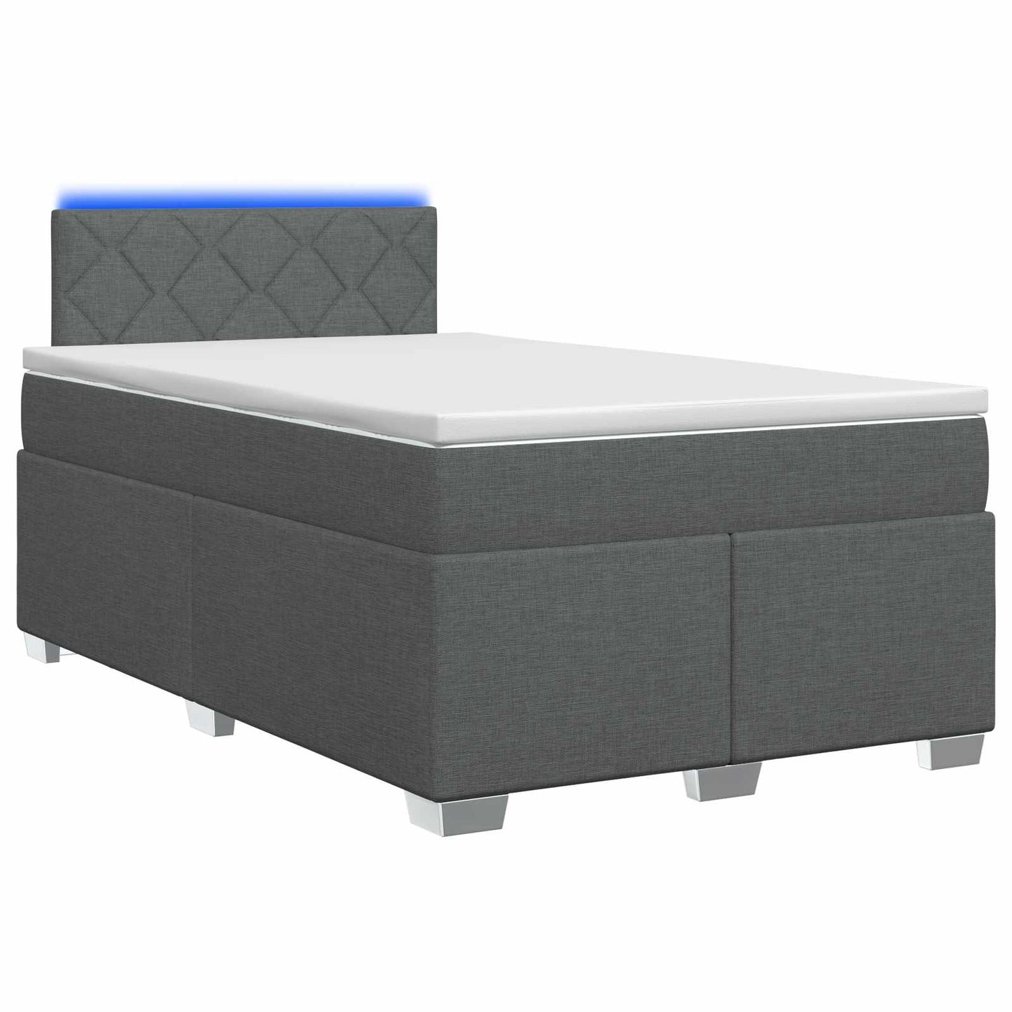 Boxspring ágy matraccal és LED-del Sötétszürke 120 x 190 cm