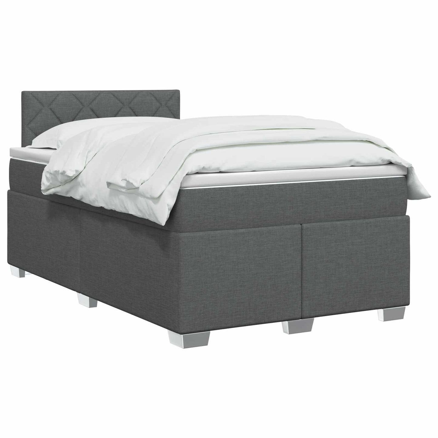Boxspring ágy matraccal és LED-del Sötétszürke 120 x 190 cm