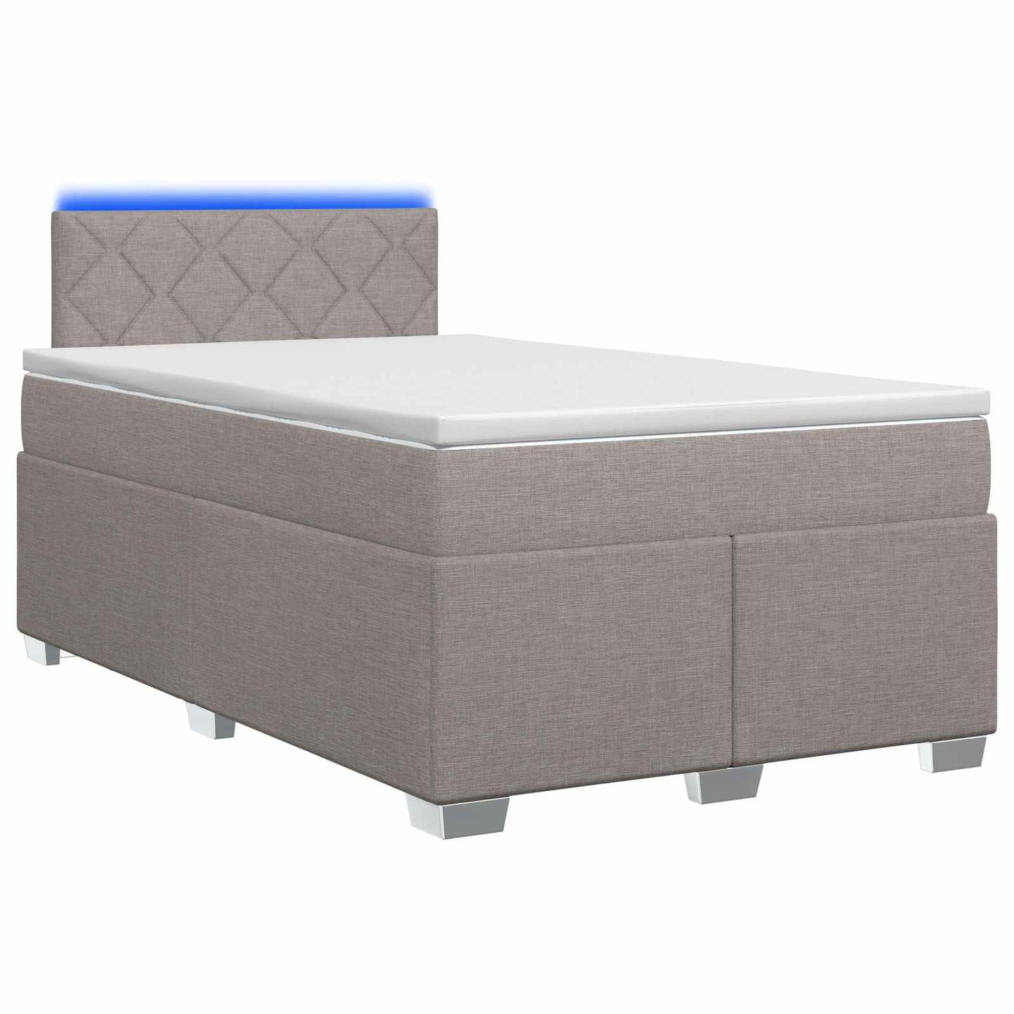 Boxspring ágy matraccal és LED-del Tópszínű 120 x 190 cm Szövet