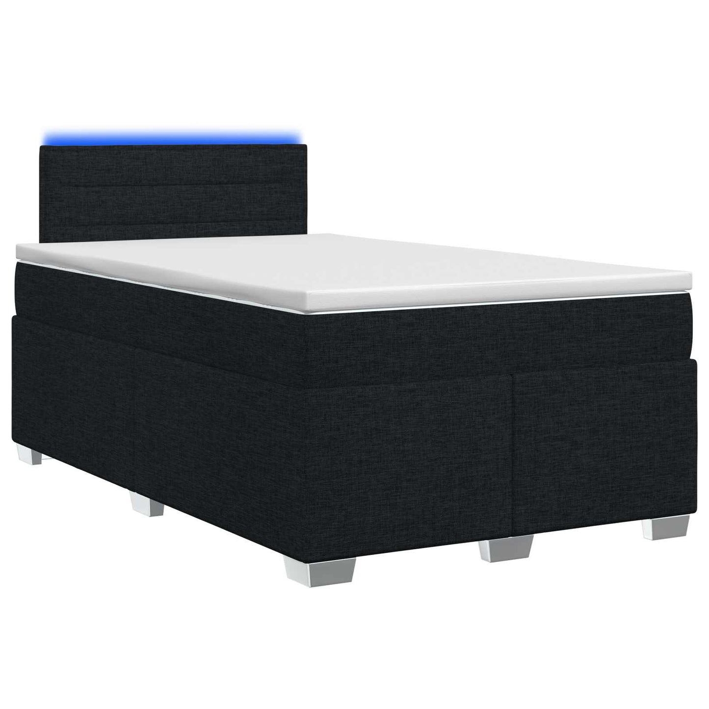 Boxspring ágy matraccal és LED-del Fekete 120 x 200 cm Szövet