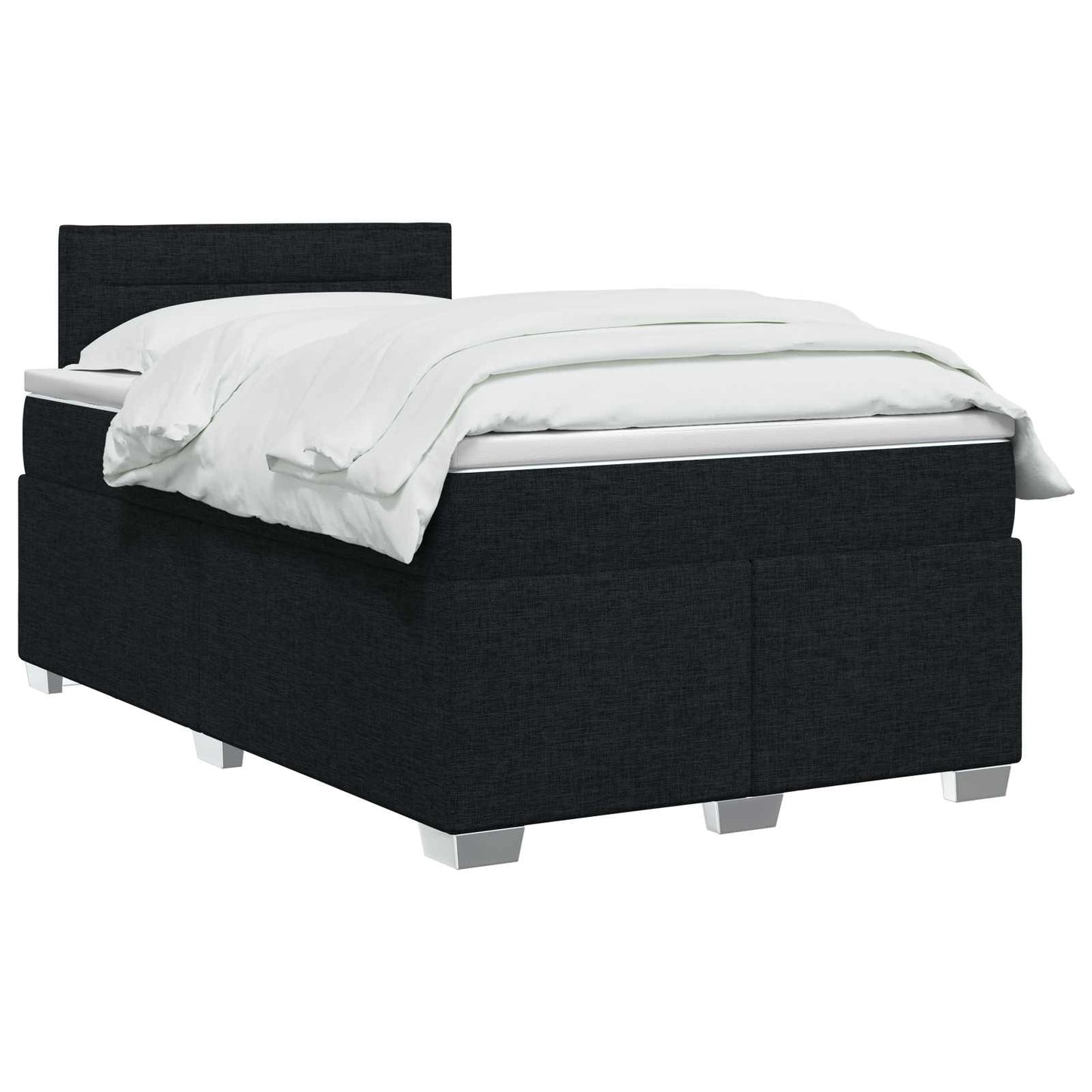 Boxspring ágy matraccal és LED-del Fekete 120 x 200 cm Szövet