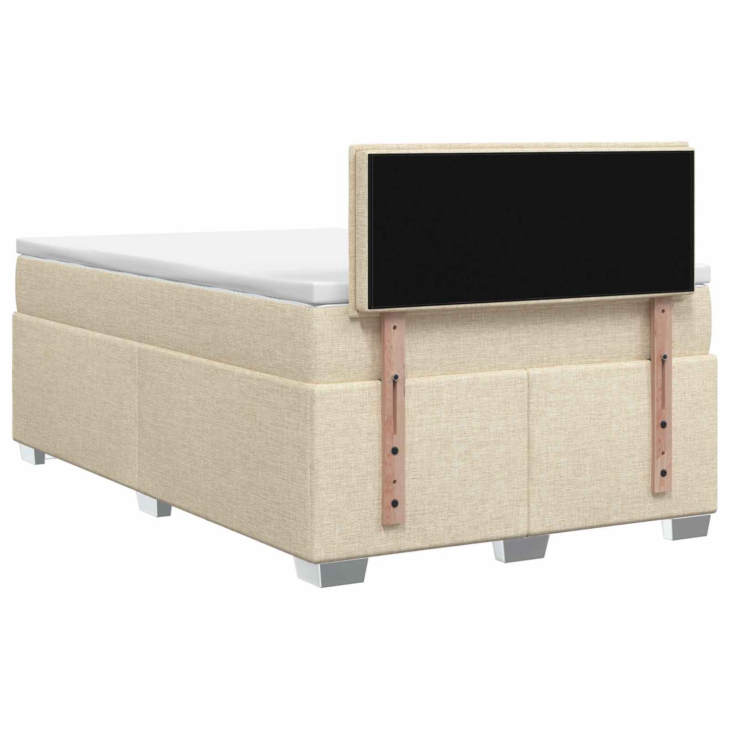 Boxspring ágy matraccal és LED-del Krémszínű 120 x 200 cm