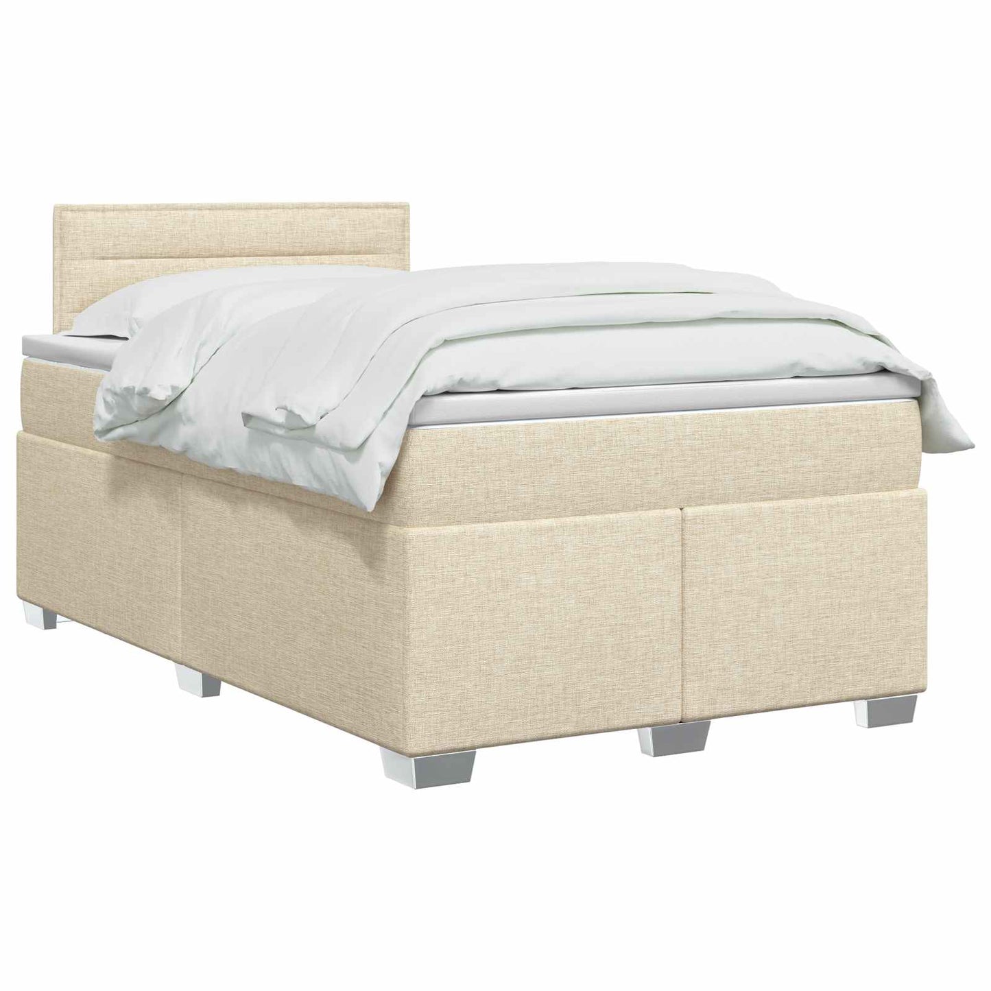 Boxspring ágy matraccal és LED-del Krémszínű 120 x 200 cm