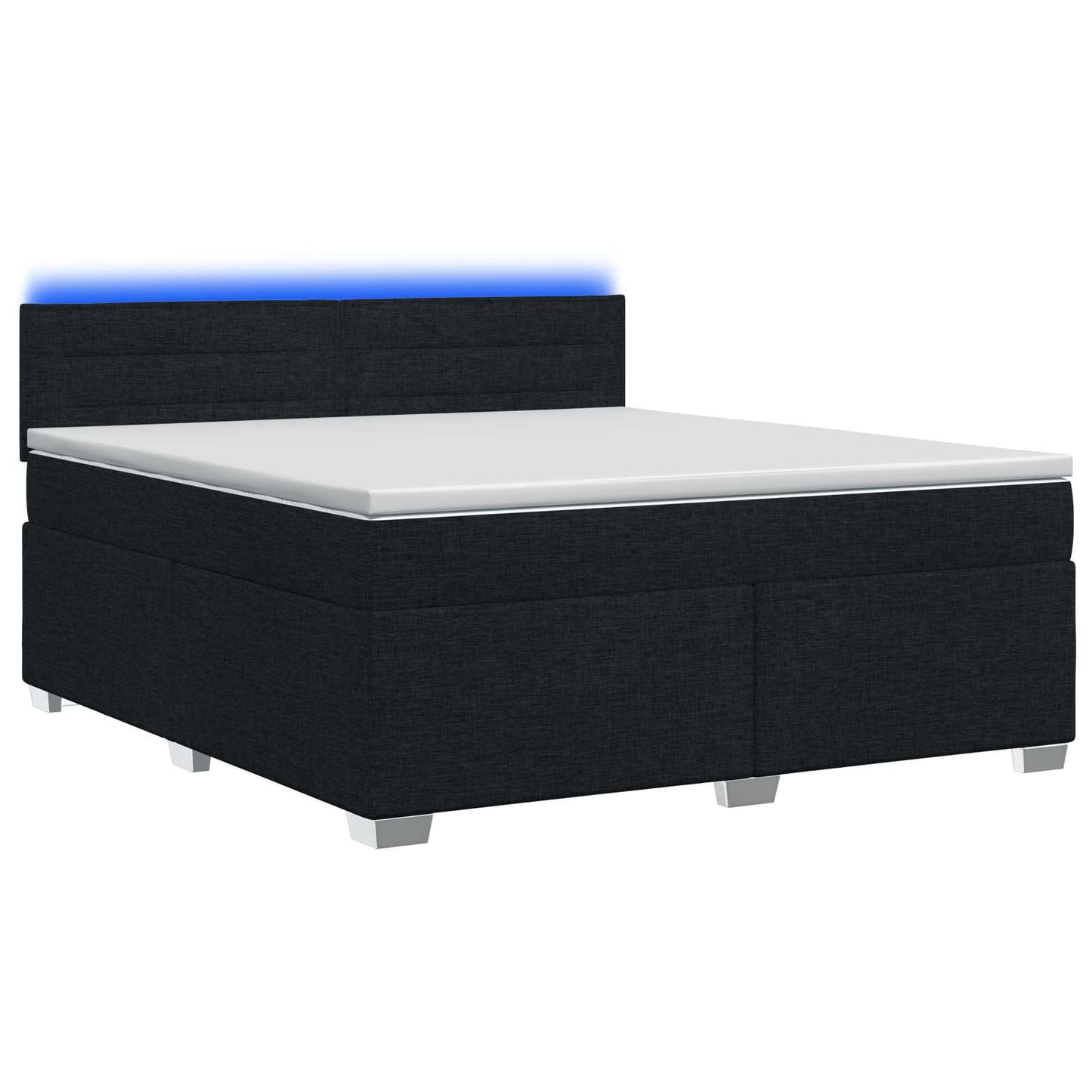 Boxspring ágy matraccal és LED-del Fekete 140 x 190 cm Szövet